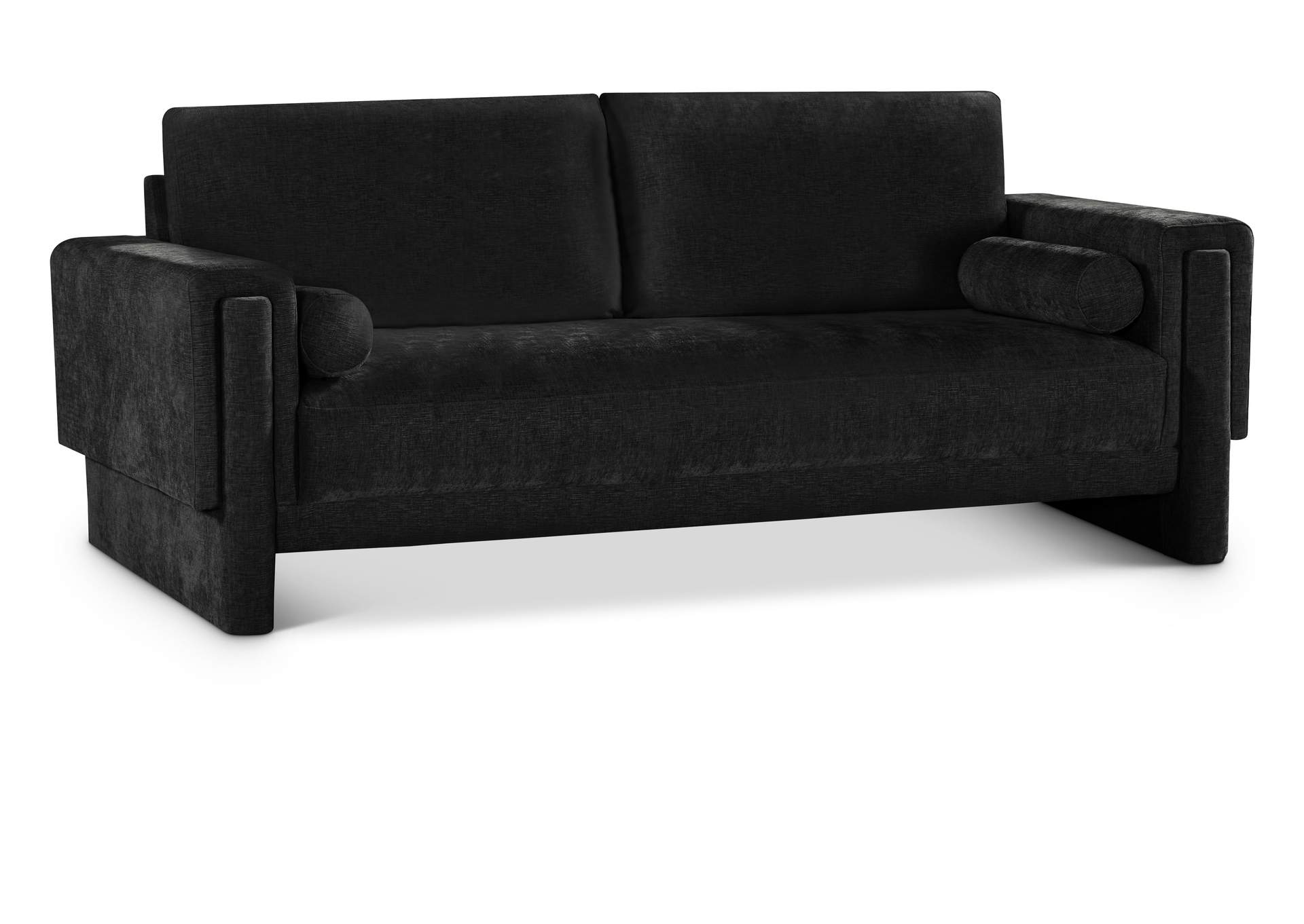 Madeline Black Chenille Fabric Sofa,Meridian Furniture