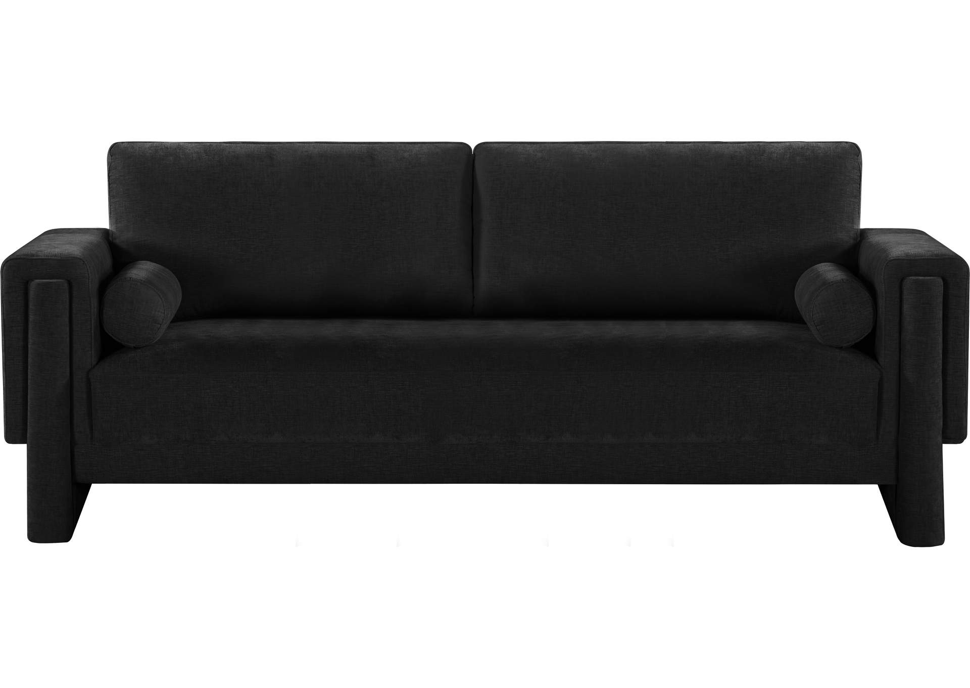 Madeline Black Chenille Fabric Sofa,Meridian Furniture