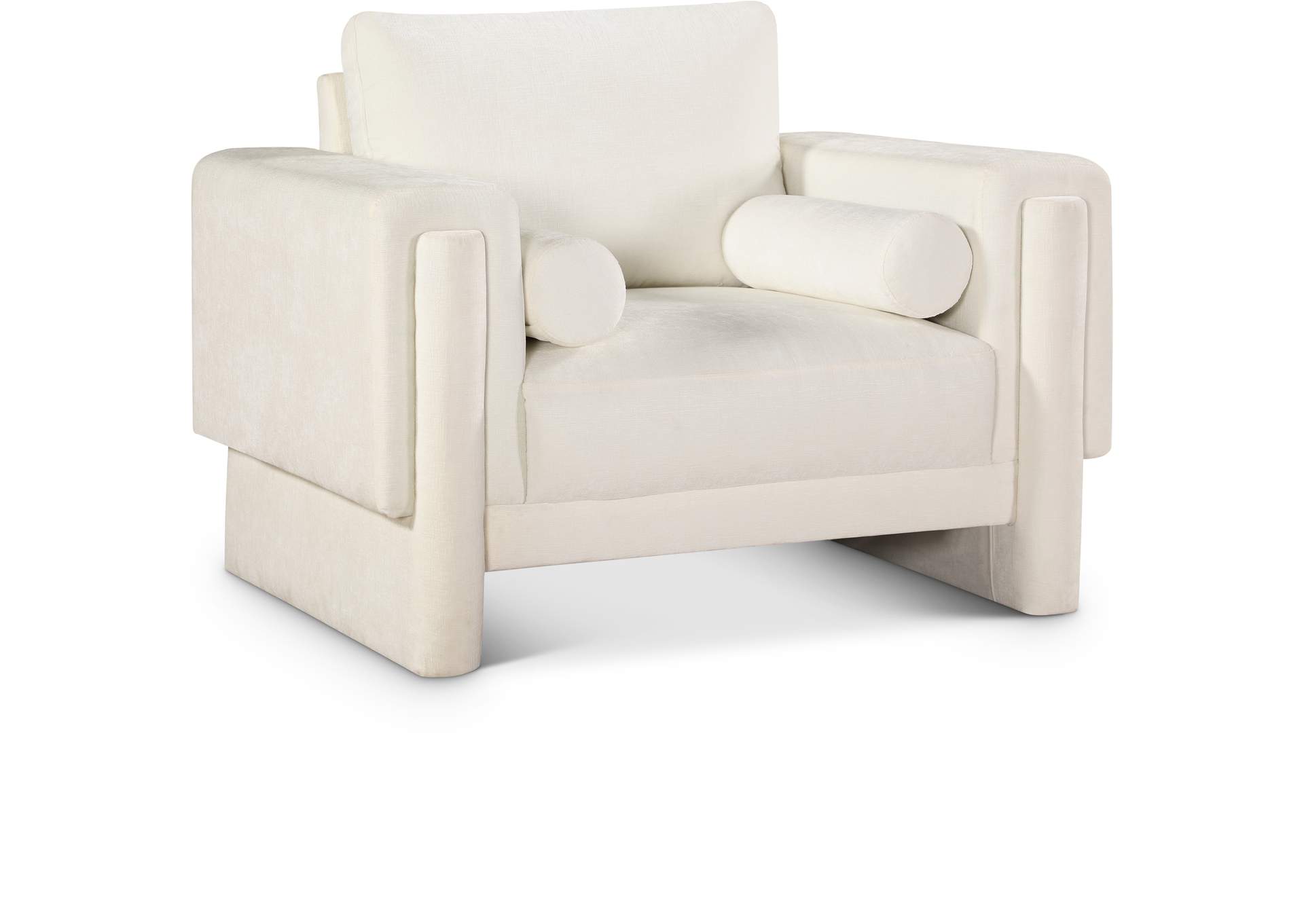Madeline Cream Chenille Fabric Chair,Meridian Furniture