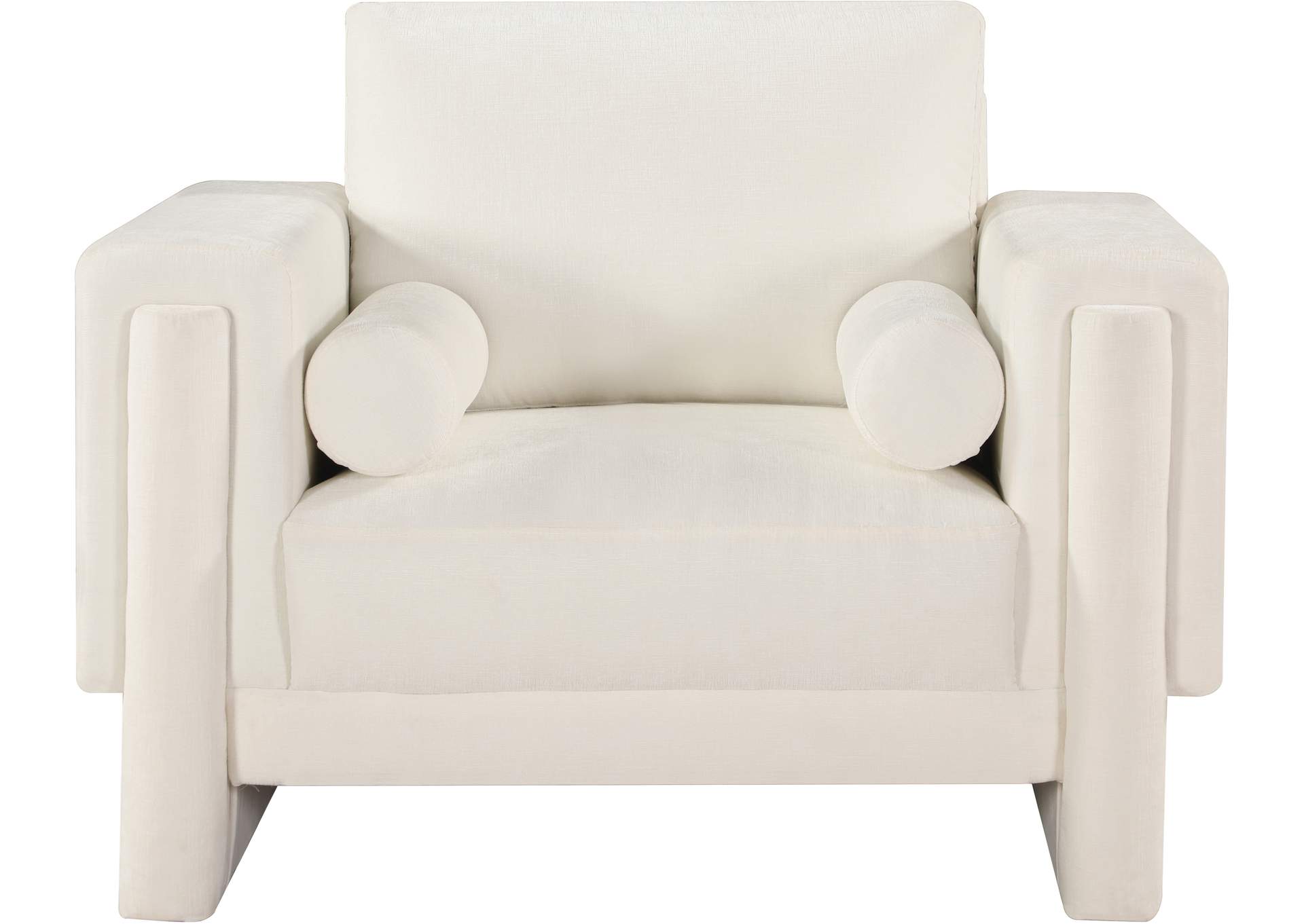 Madeline Cream Chenille Fabric Chair,Meridian Furniture