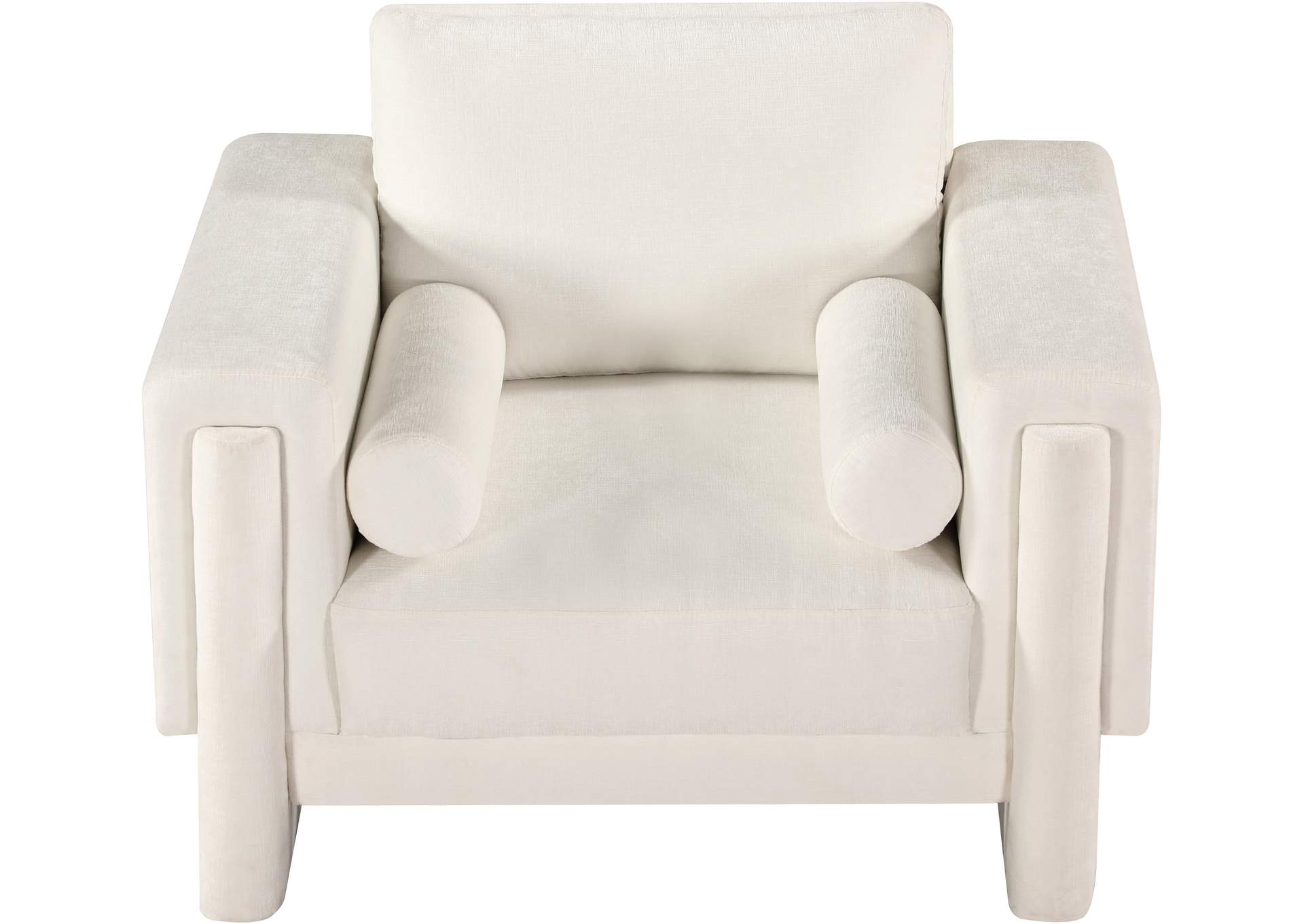 Madeline Cream Chenille Fabric Chair,Meridian Furniture
