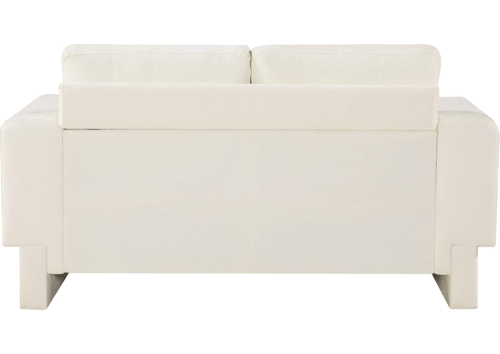 Madeline Cream Chenille Fabric Loveseat,Meridian Furniture