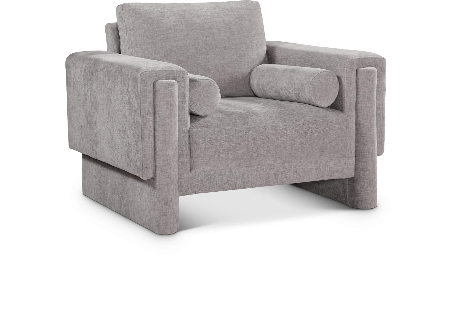 Madeline Grey Chenille Fabric Chair,Meridian Furniture
