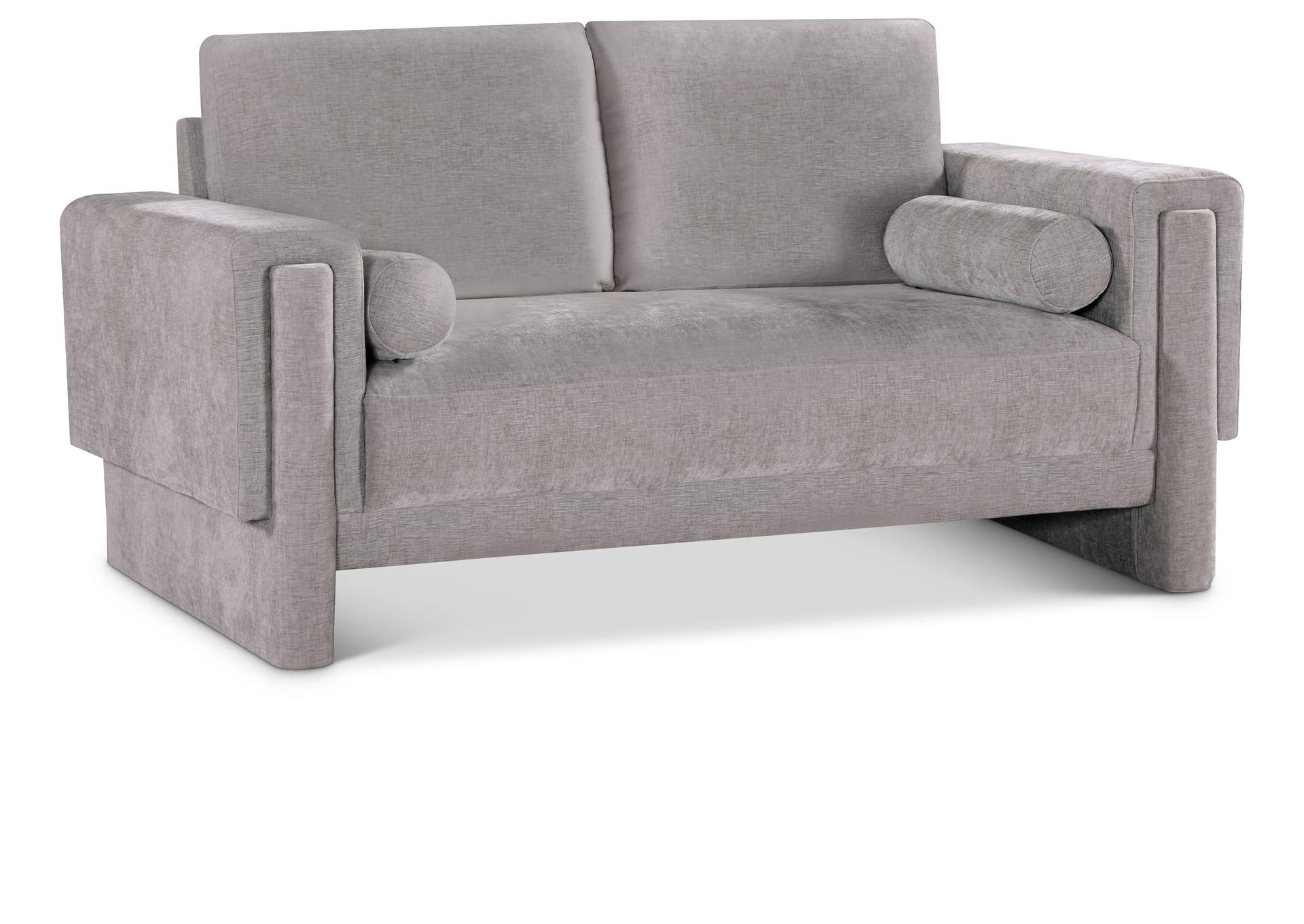 Madeline Grey Chenille Fabric Loveseat,Meridian Furniture