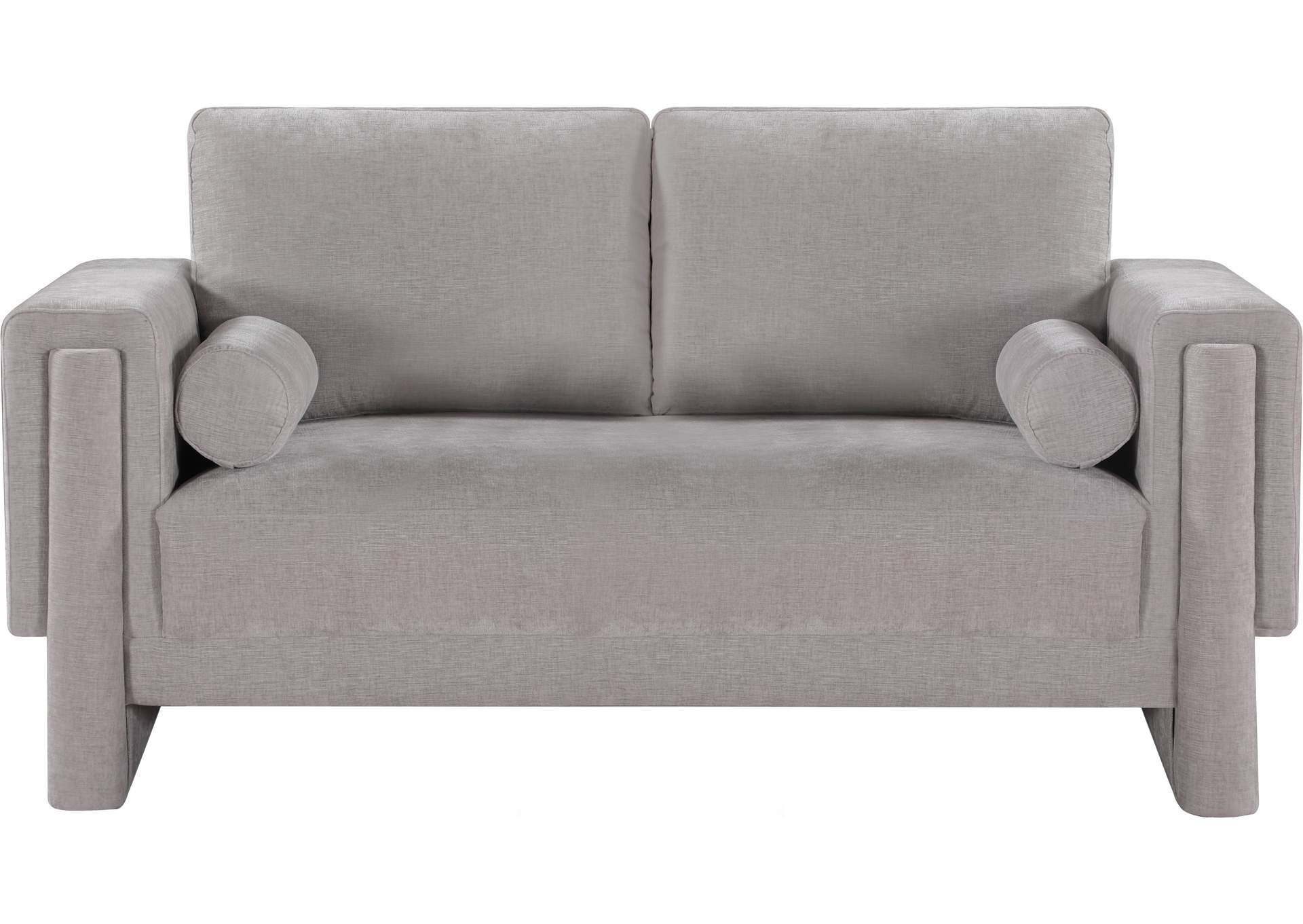 Madeline Grey Chenille Fabric Loveseat,Meridian Furniture