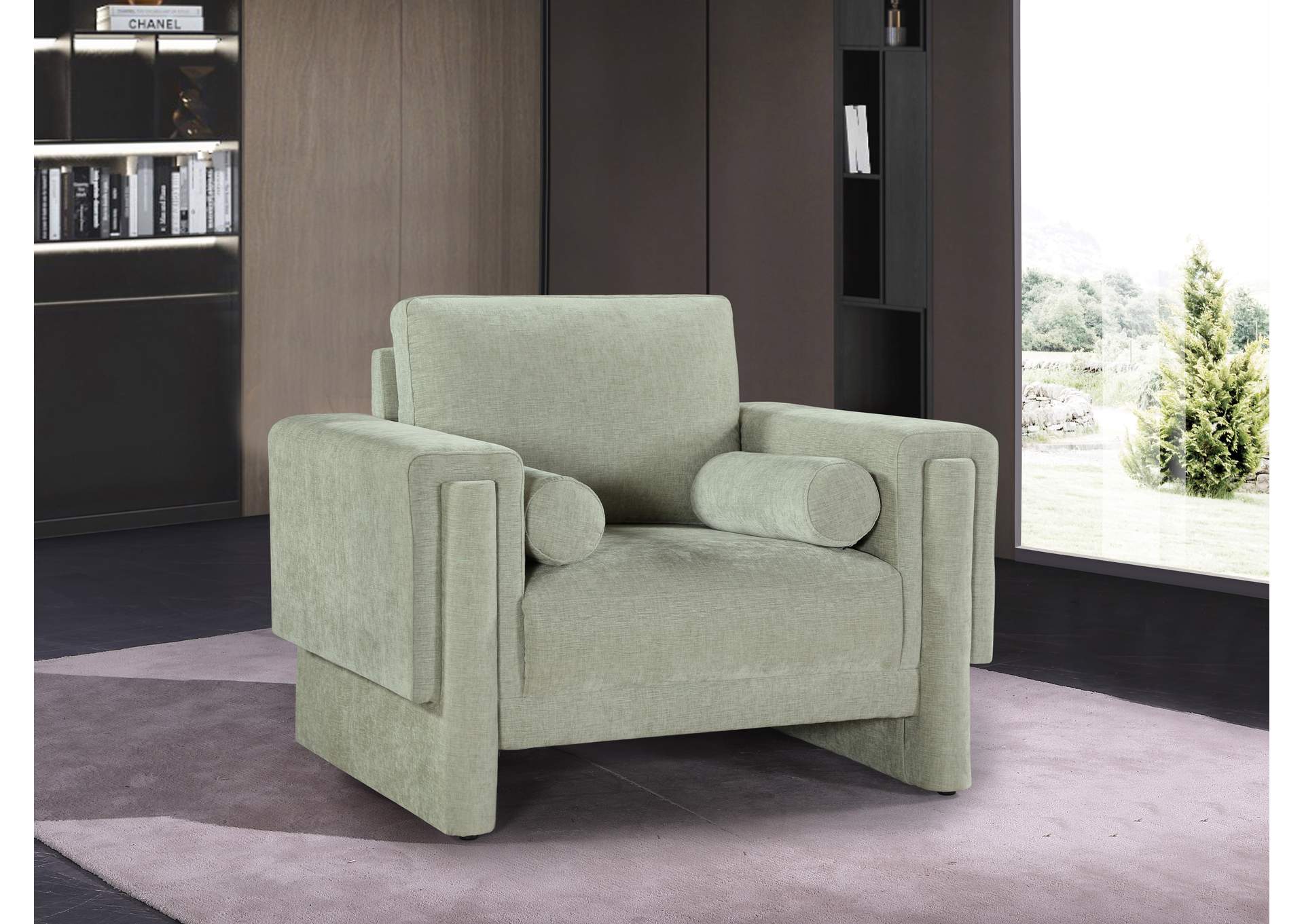 Madeline Mint Chenille Fabric Chair,Meridian Furniture