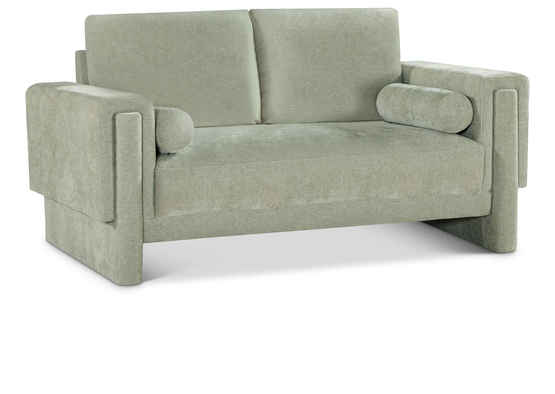 Madeline Mint Chenille Fabric Loveseat,Meridian Furniture