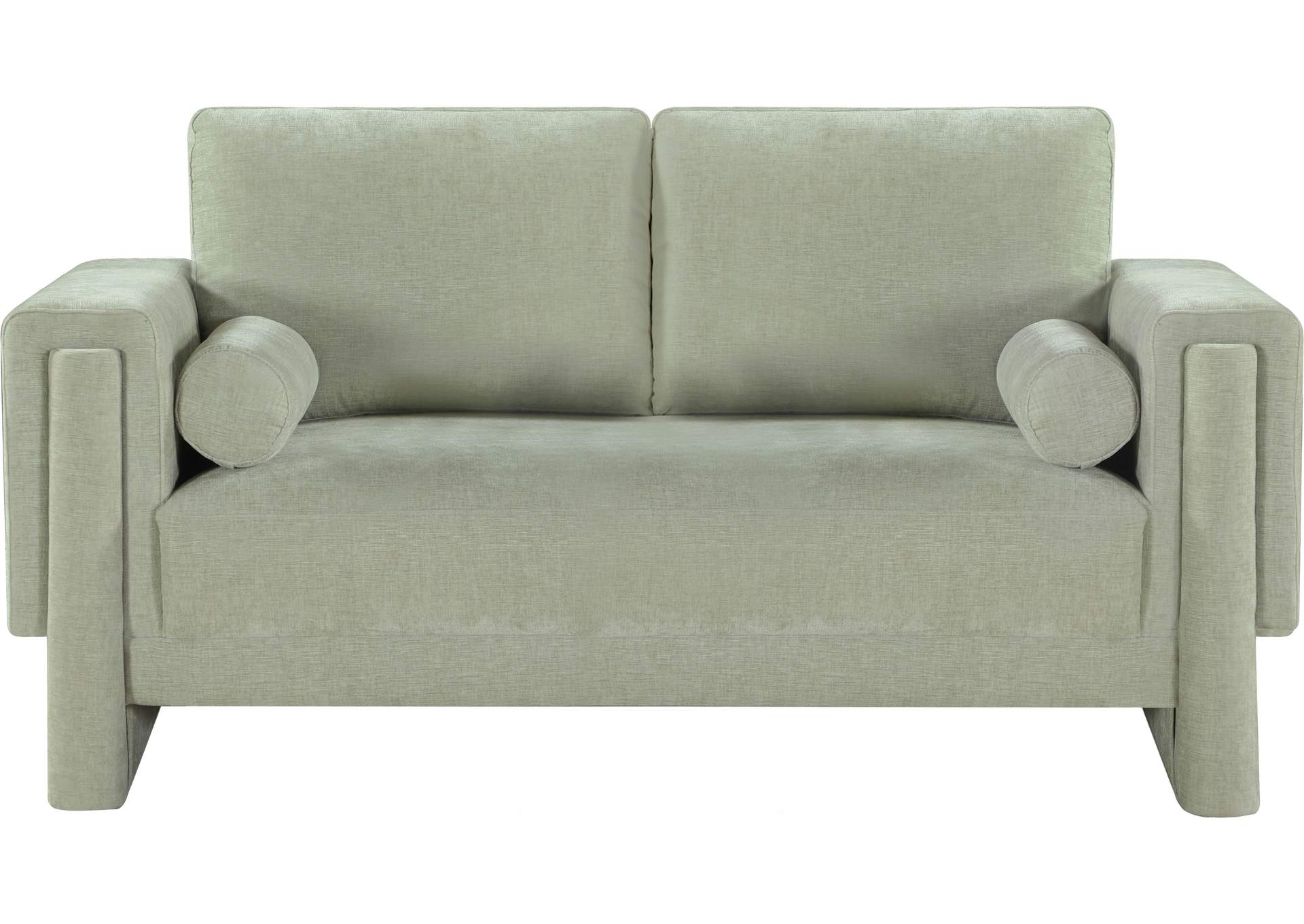 Madeline Mint Chenille Fabric Loveseat,Meridian Furniture