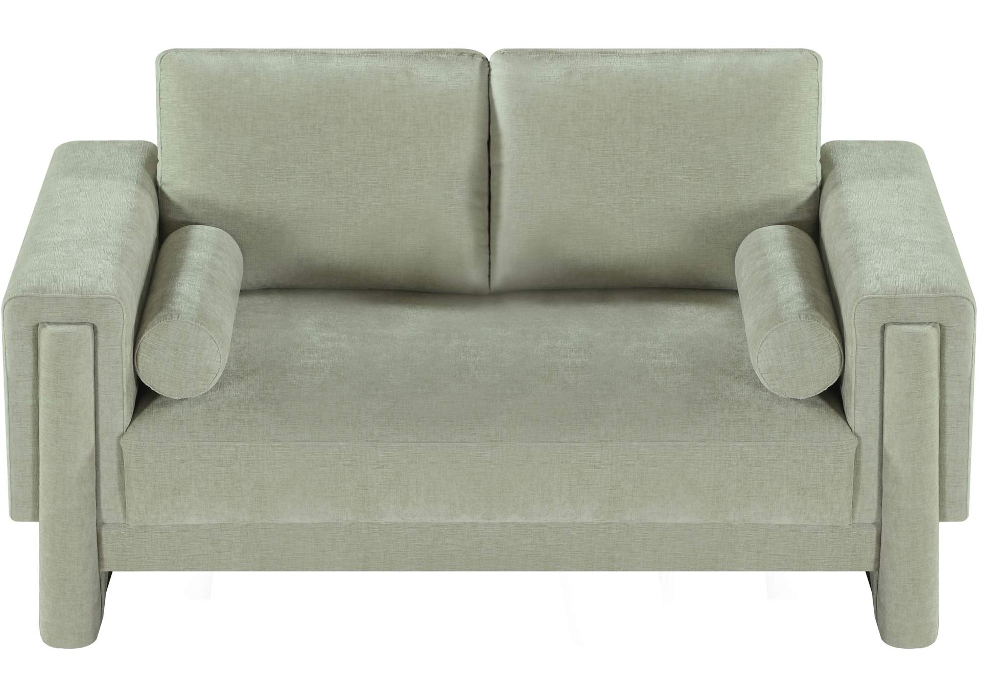 Madeline Mint Chenille Fabric Loveseat,Meridian Furniture