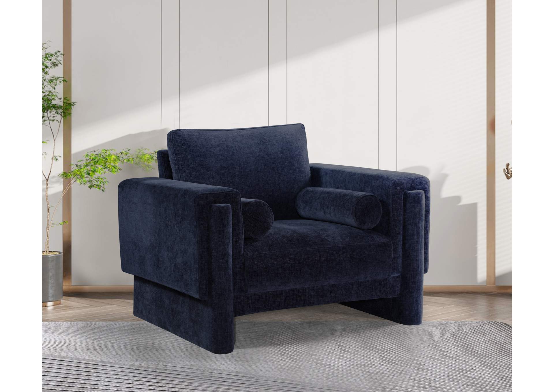 Madeline Navy Chenille Fabric Chair,Meridian Furniture