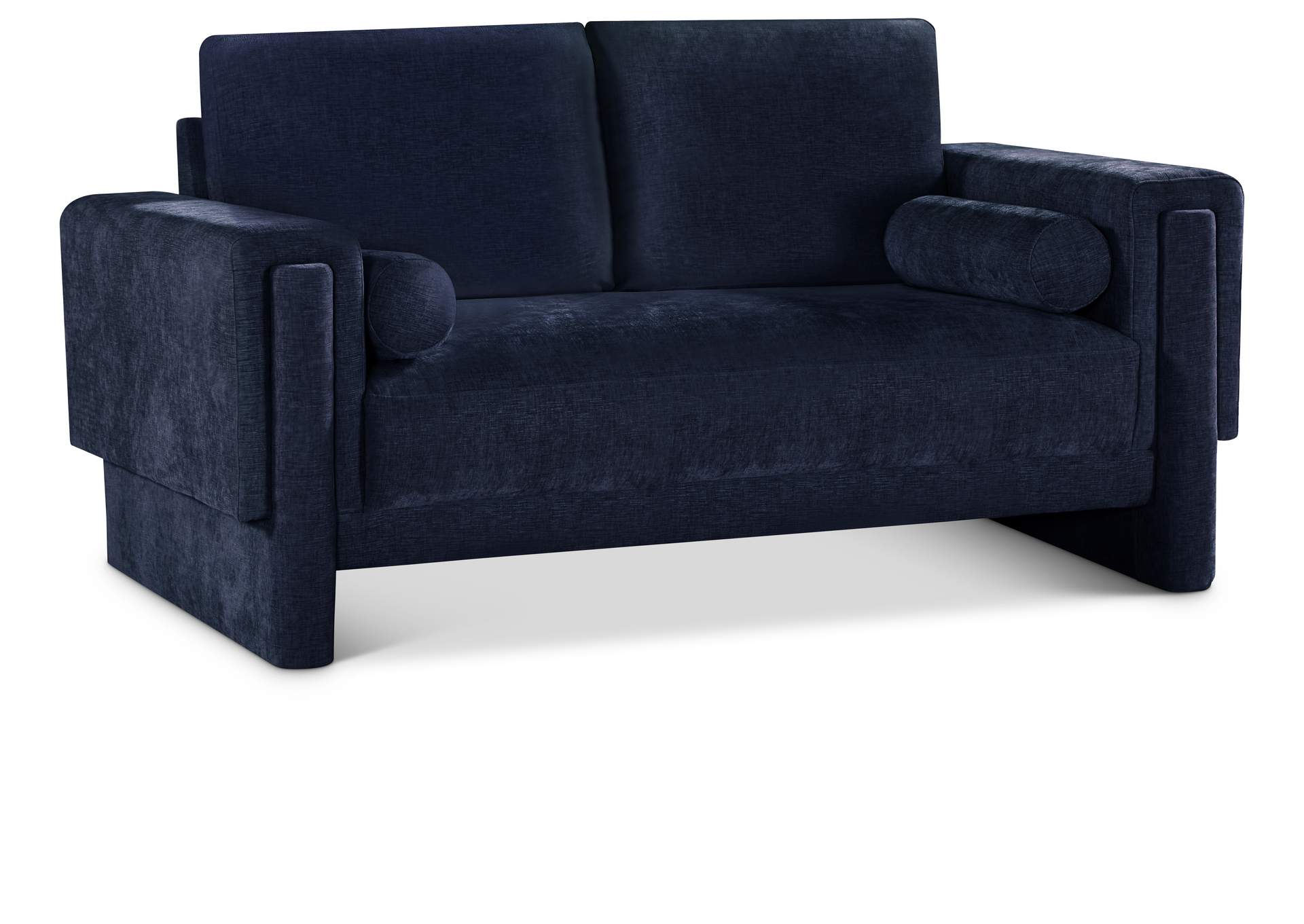 Madeline Navy Chenille Fabric Loveseat,Meridian Furniture