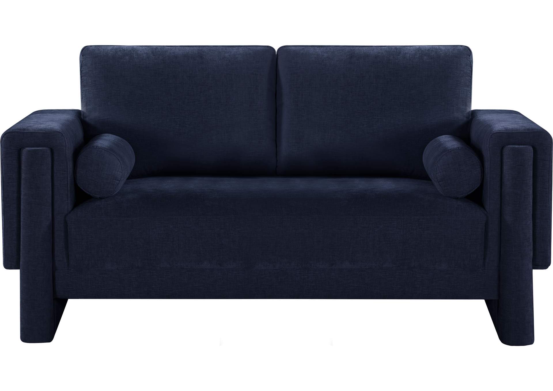 Madeline Navy Chenille Fabric Loveseat,Meridian Furniture
