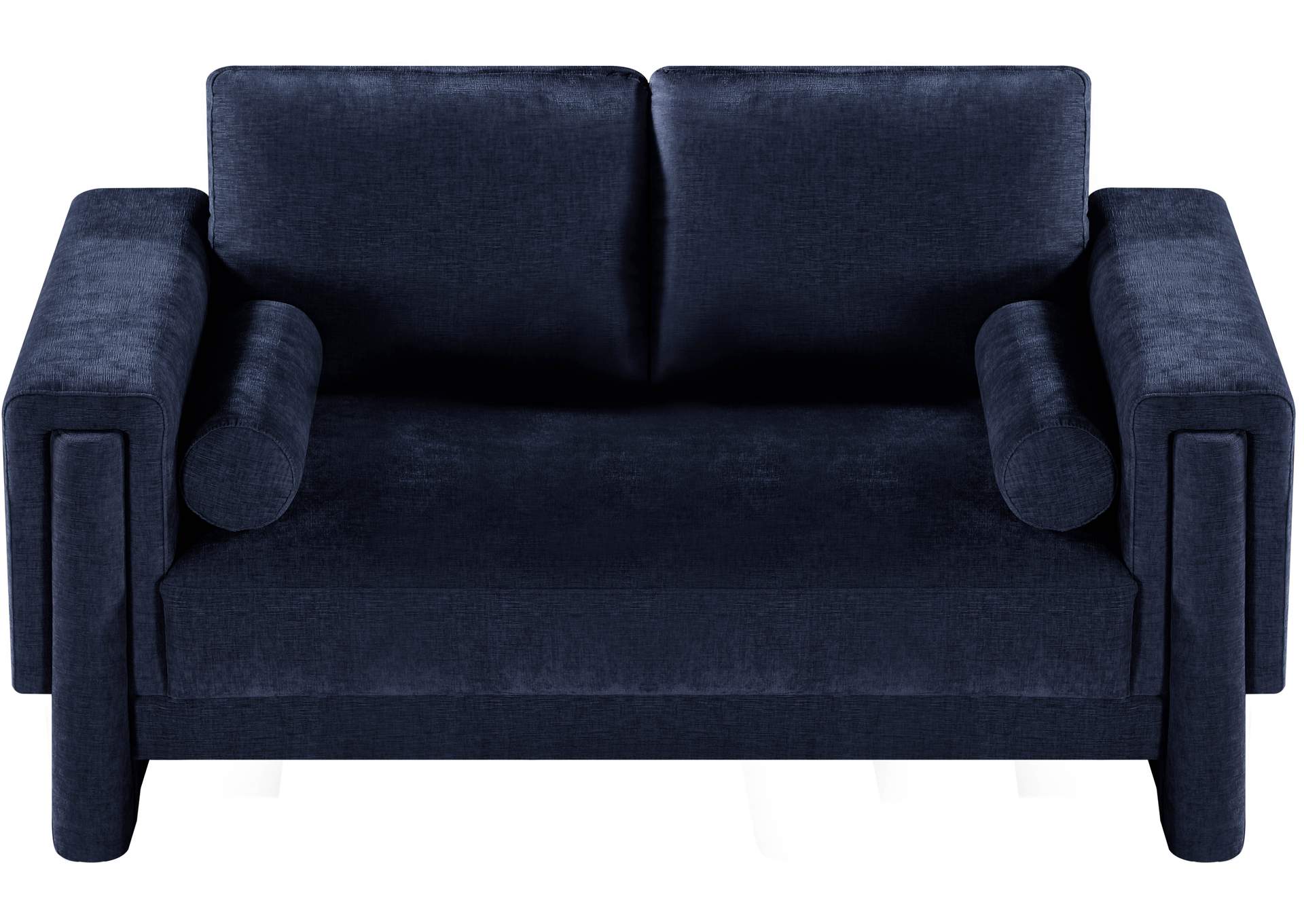 Madeline Navy Chenille Fabric Loveseat,Meridian Furniture