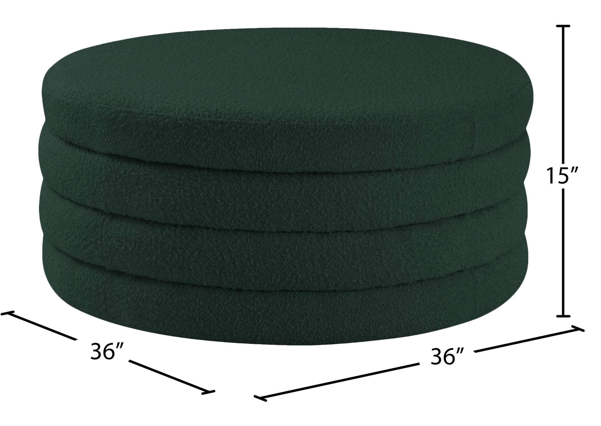 Aphia Green Boucle Fabric Ottoman - Coffee Table,Meridian Furniture