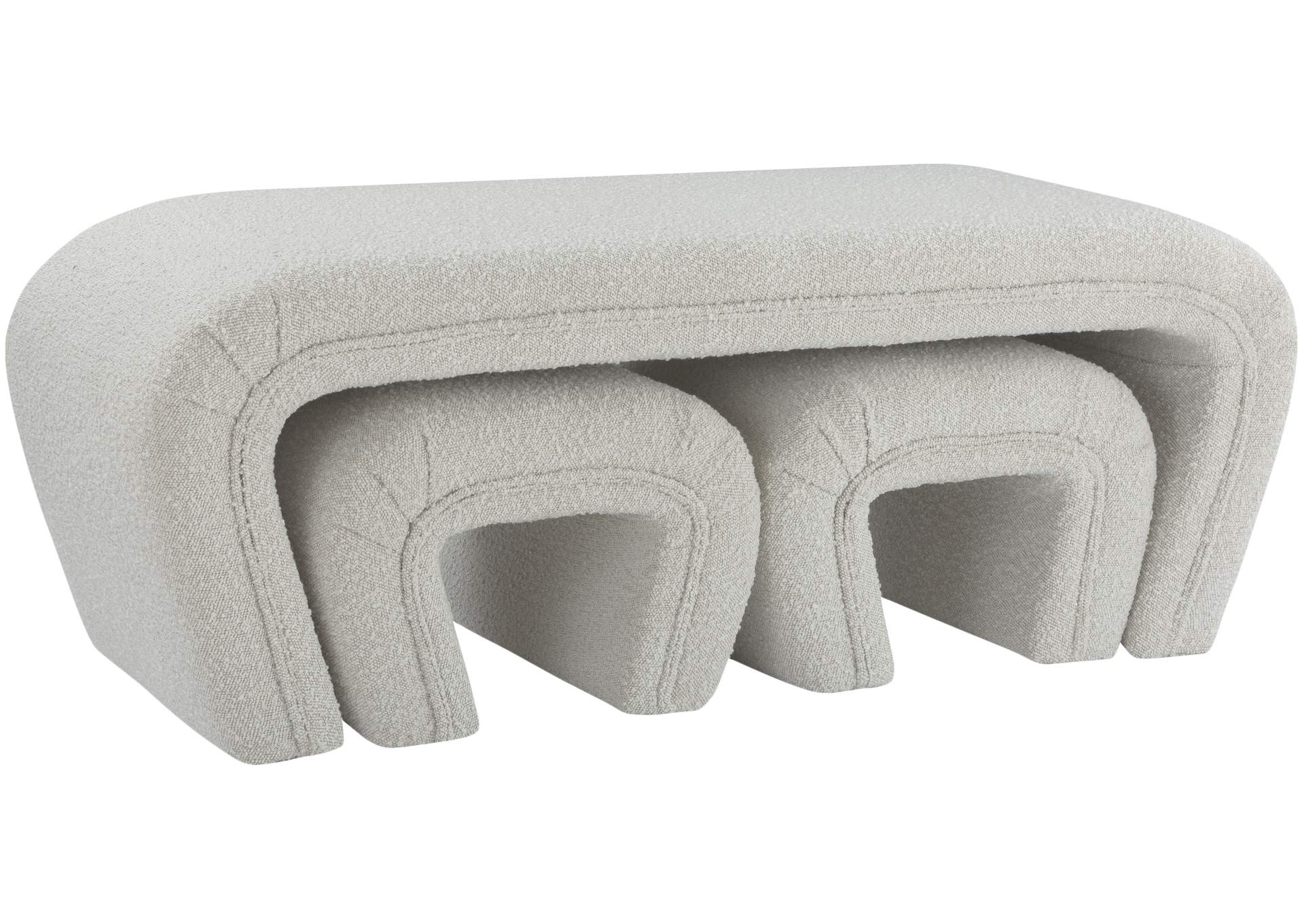 Odelia Cream Boucle Fabric Bench,Meridian Furniture