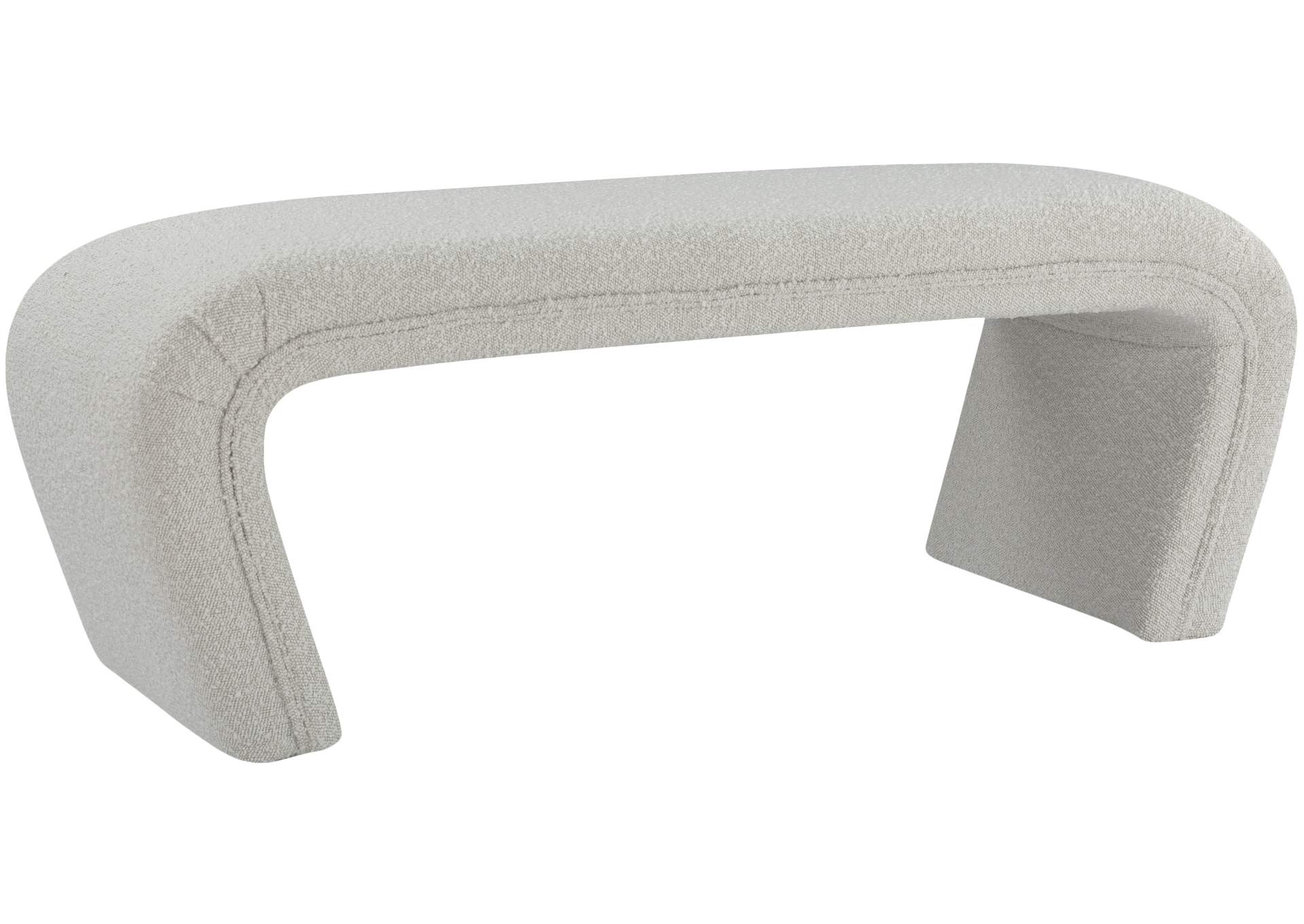 Odelia Cream Boucle Fabric Bench,Meridian Furniture