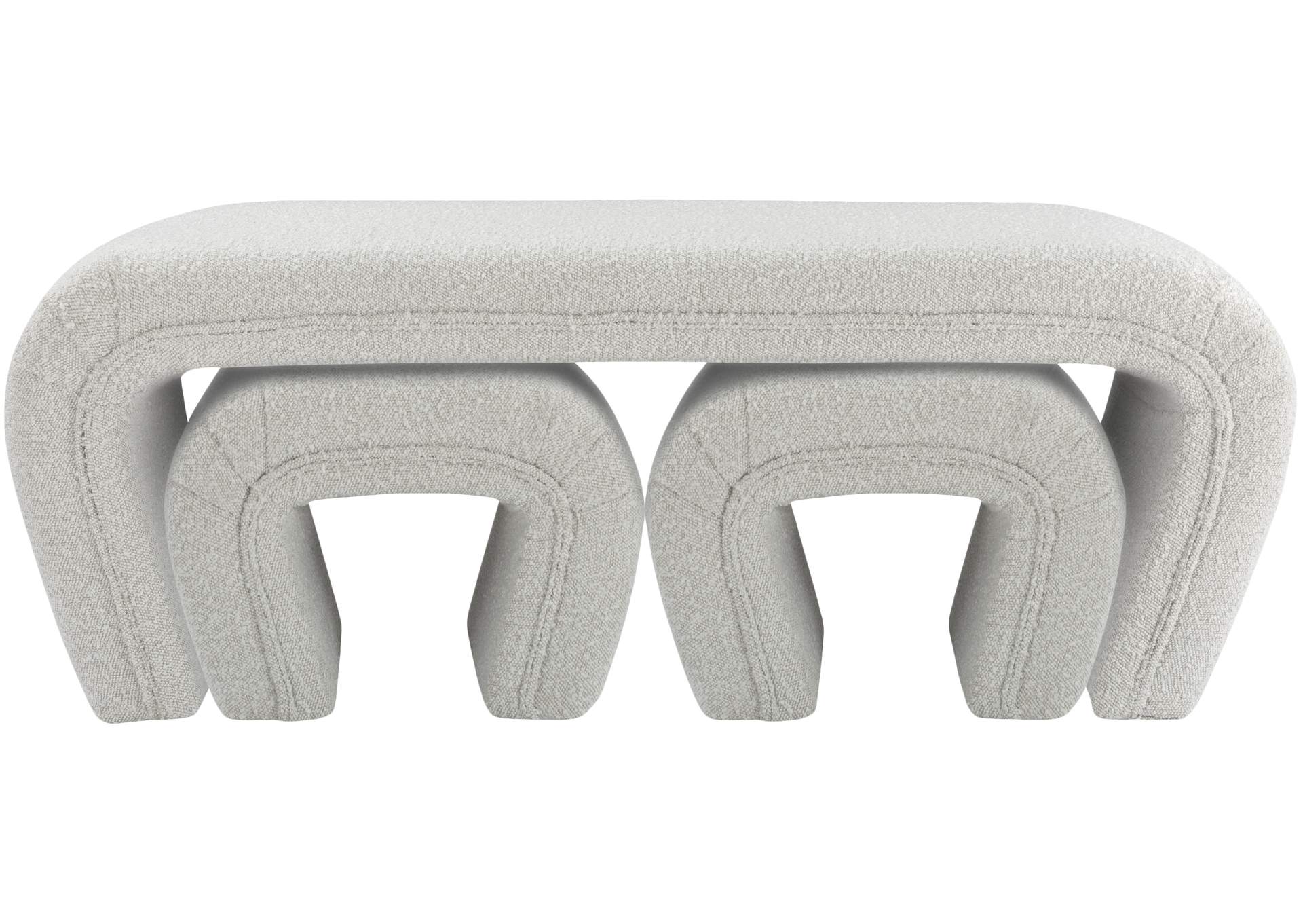 Odelia Cream Boucle Fabric Bench,Meridian Furniture