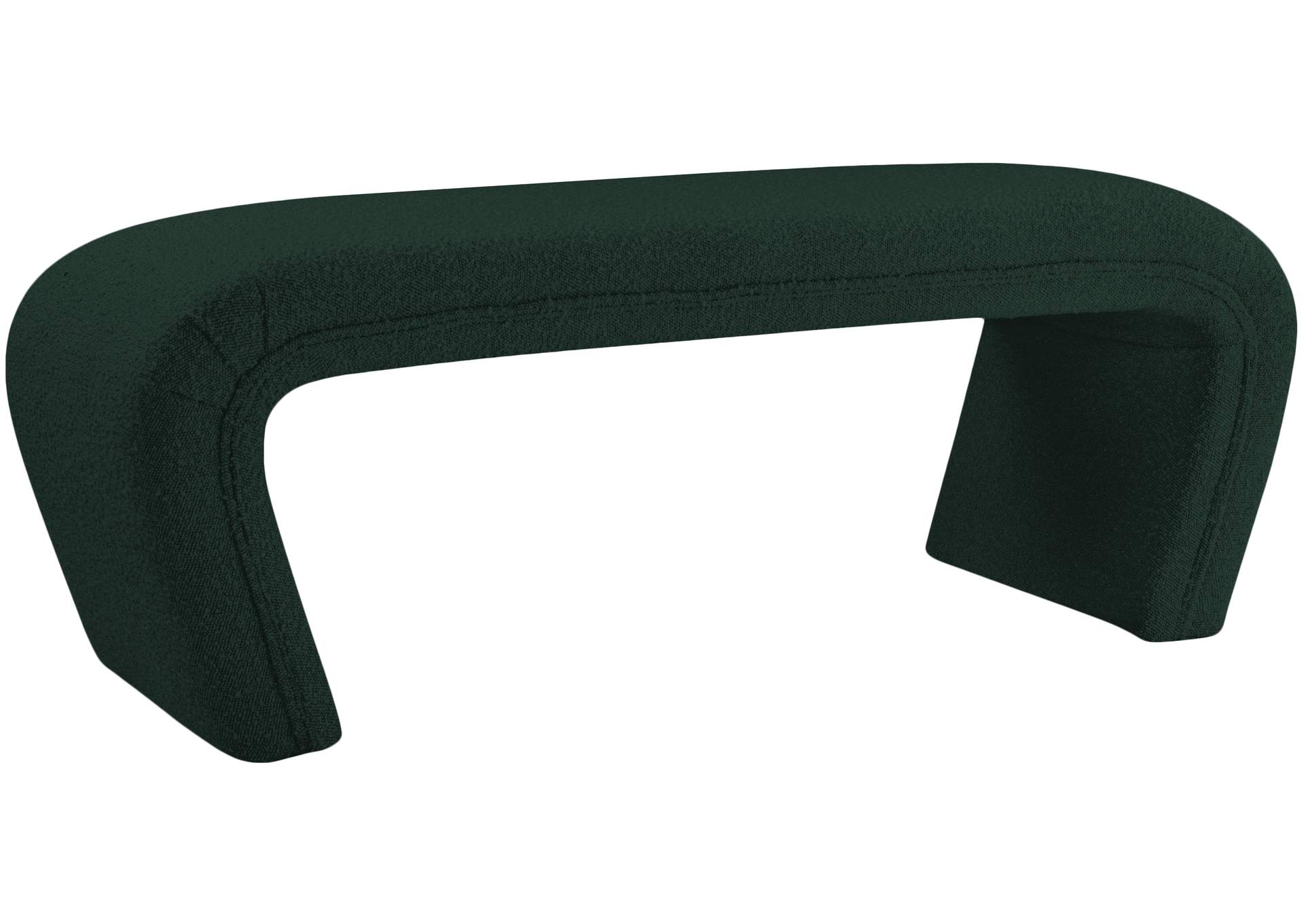 Odelia Green Boucle Fabric Bench,Meridian Furniture