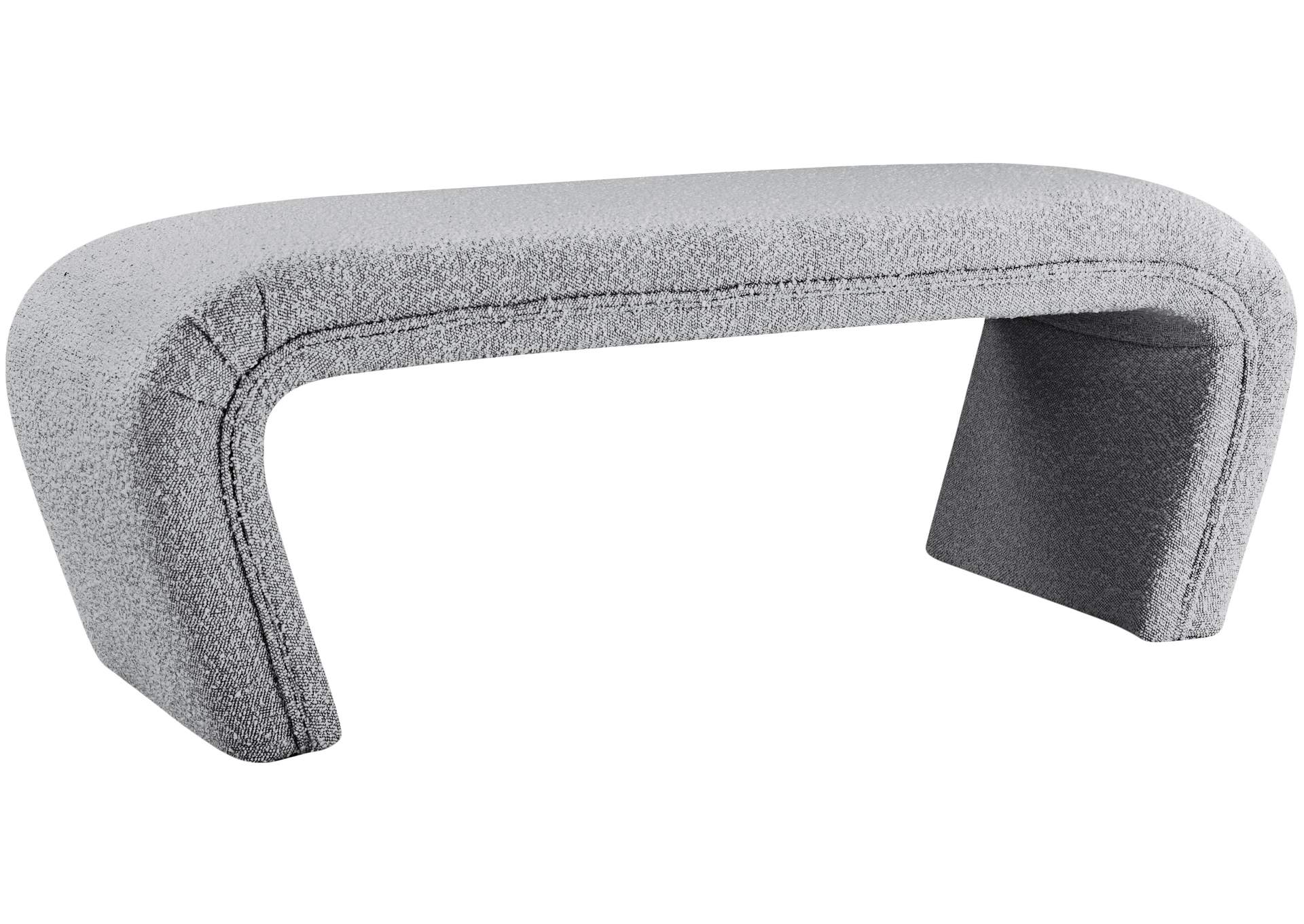 Odelia Grey Boucle Fabric Bench,Meridian Furniture