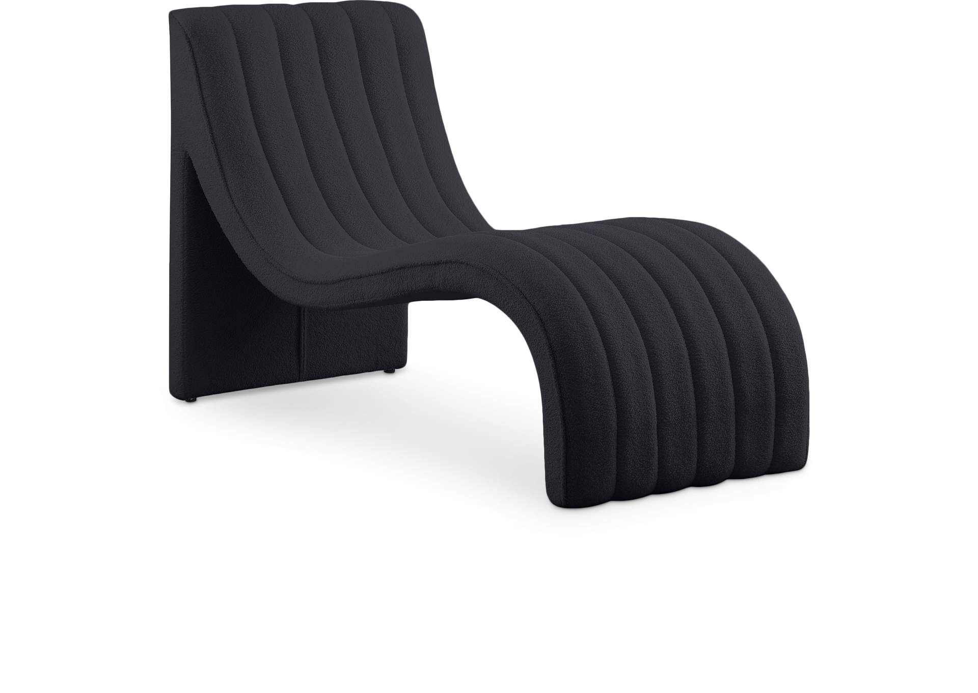 Orian Black Teddy Fabric Chaise,Meridian Furniture