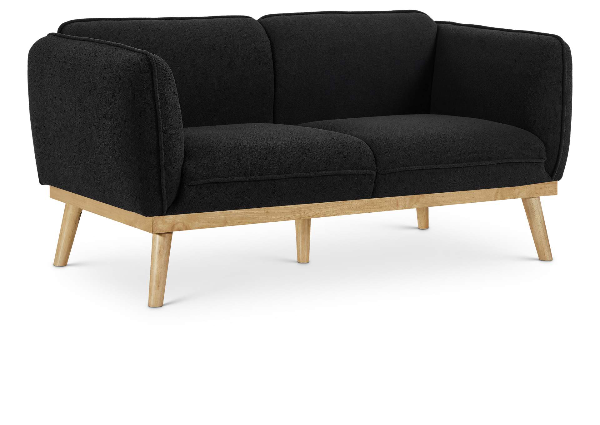 Nolita Black Boucle Fabric Loveseat,Meridian Furniture