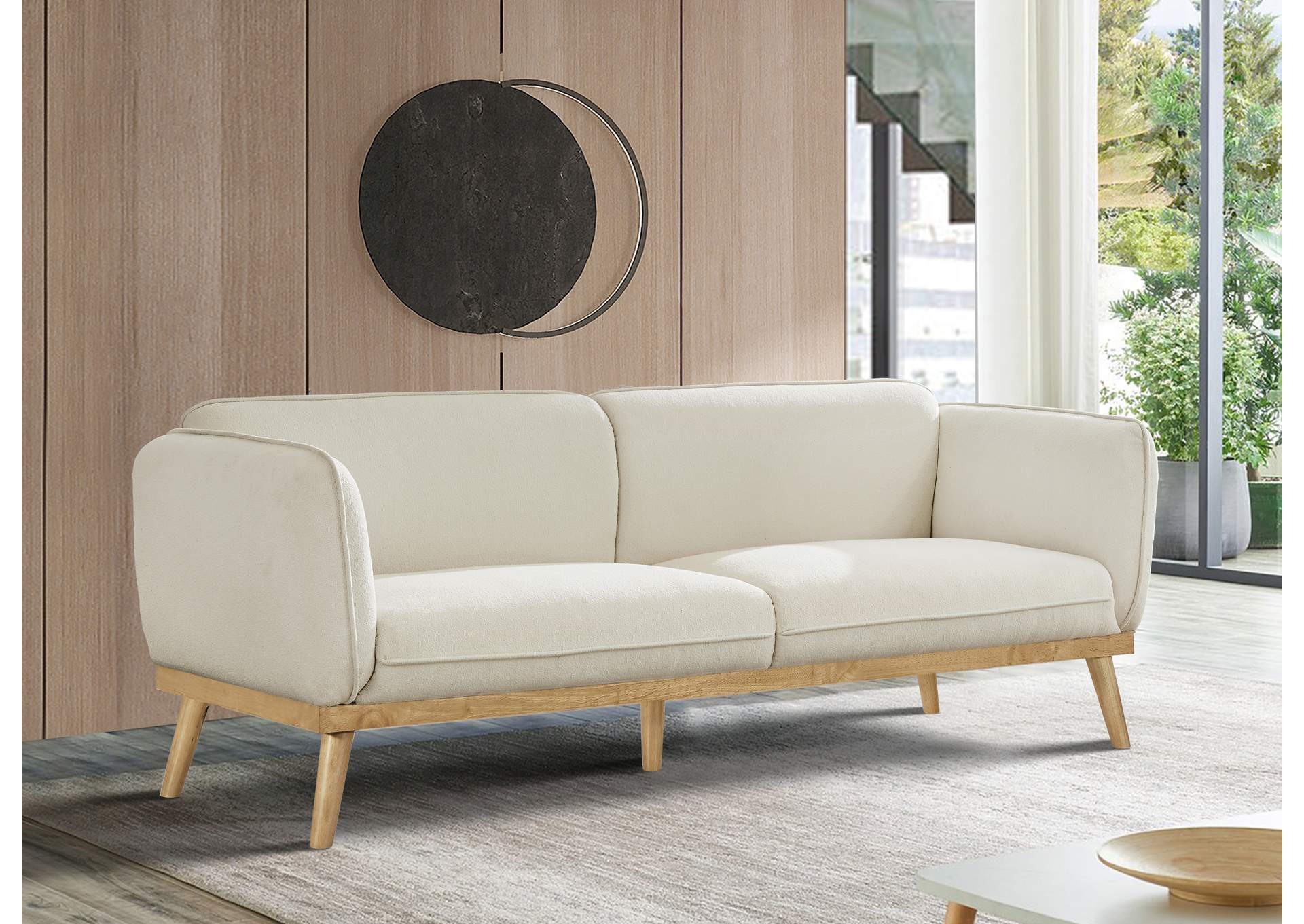Nolita Cream Boucle Fabric Sofa,Meridian Furniture