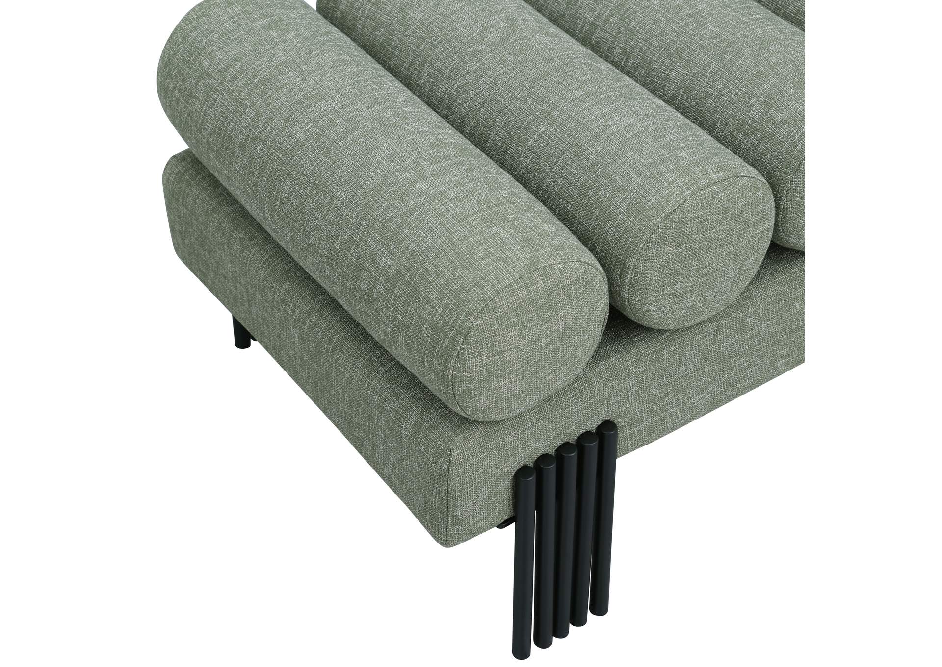 Akeela Green Linen Textured Fabric Bench,Meridian Furniture