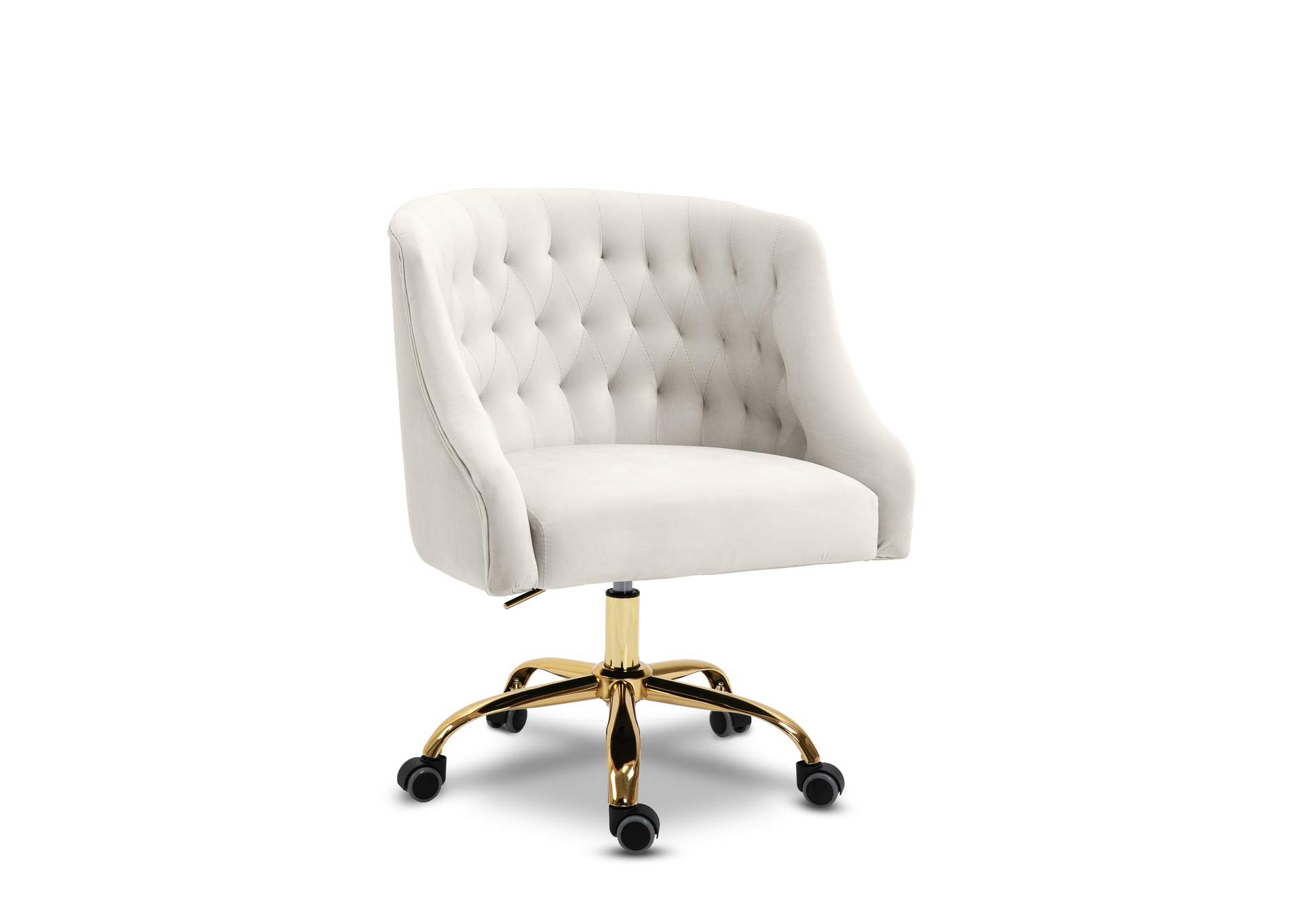 Arden Cream Velvet Office Chair