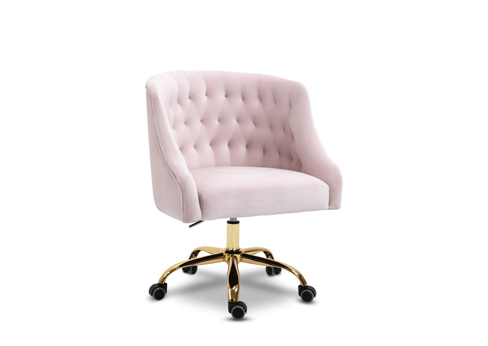Arden Pink Velvet Office Chair Dream Decor Furniture