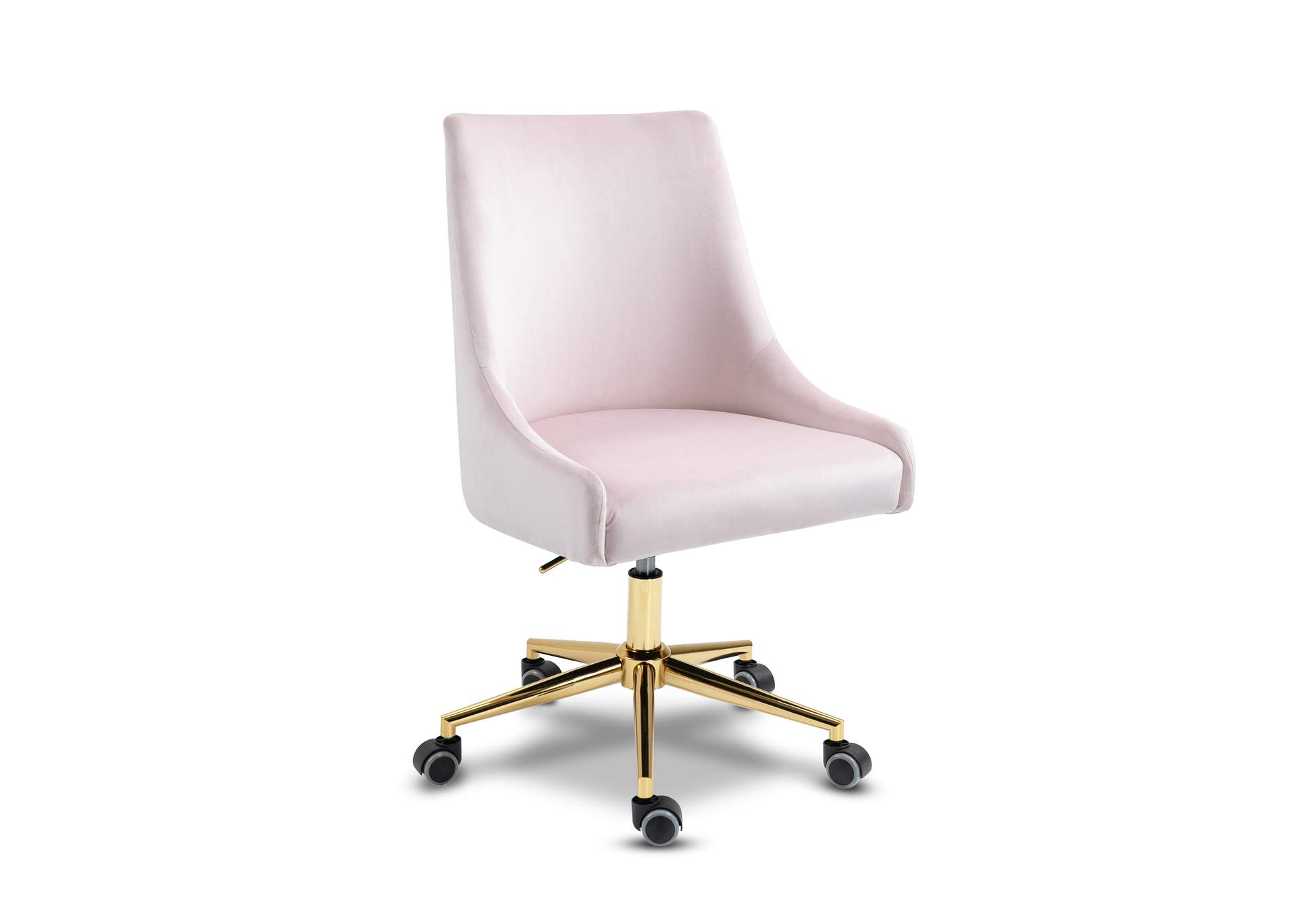 Karina Pink Velvet Office Chair Dream Decor Furniture