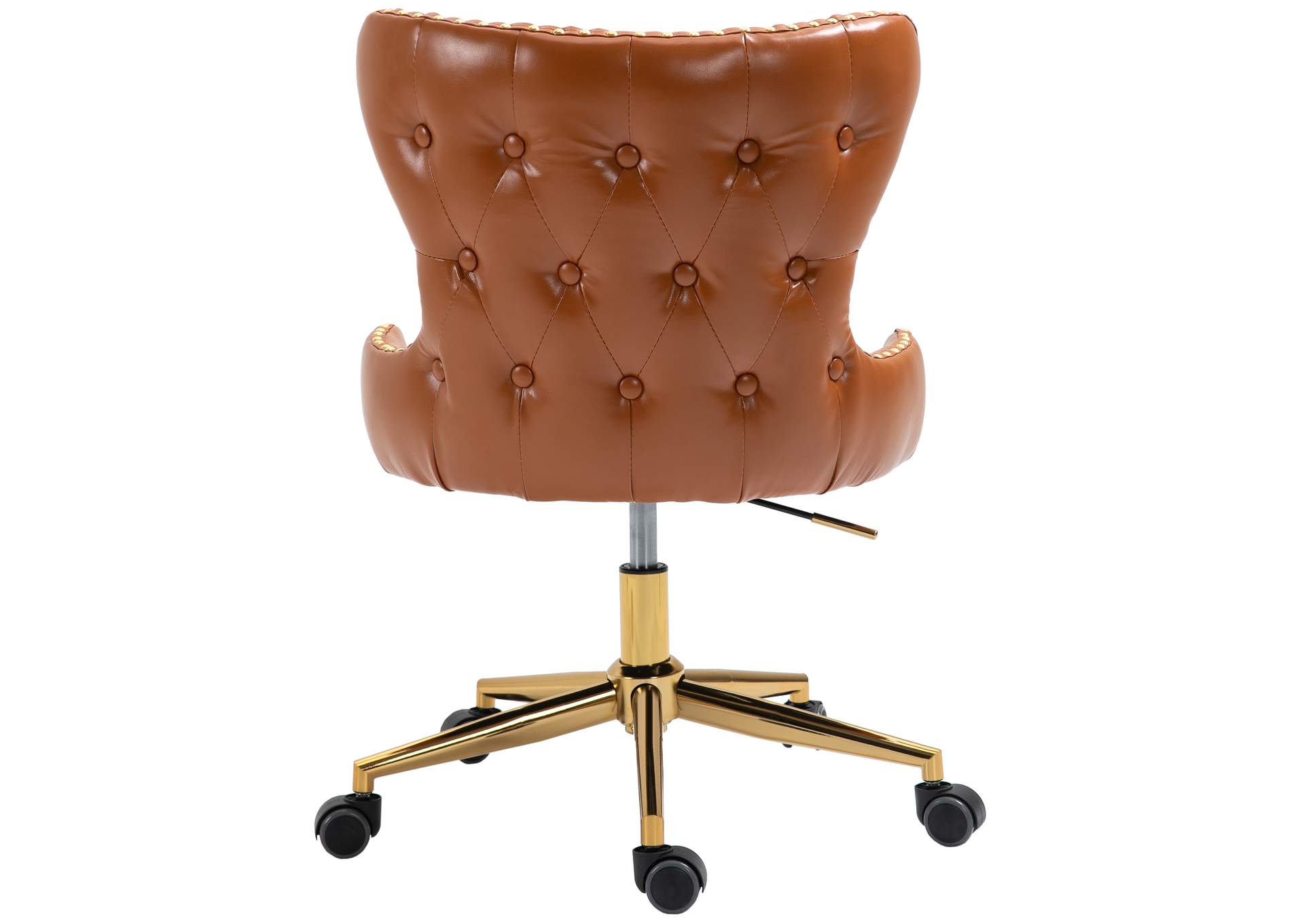 Hendrix Cognac Faux Leather Office Chair,Meridian Furniture