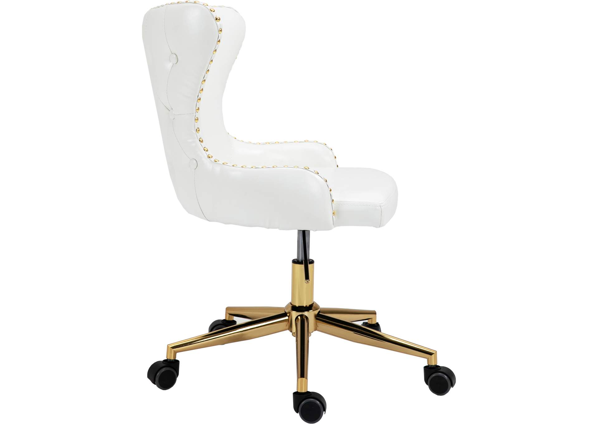 Hendrix White Faux Leather Office Chair,Meridian Furniture