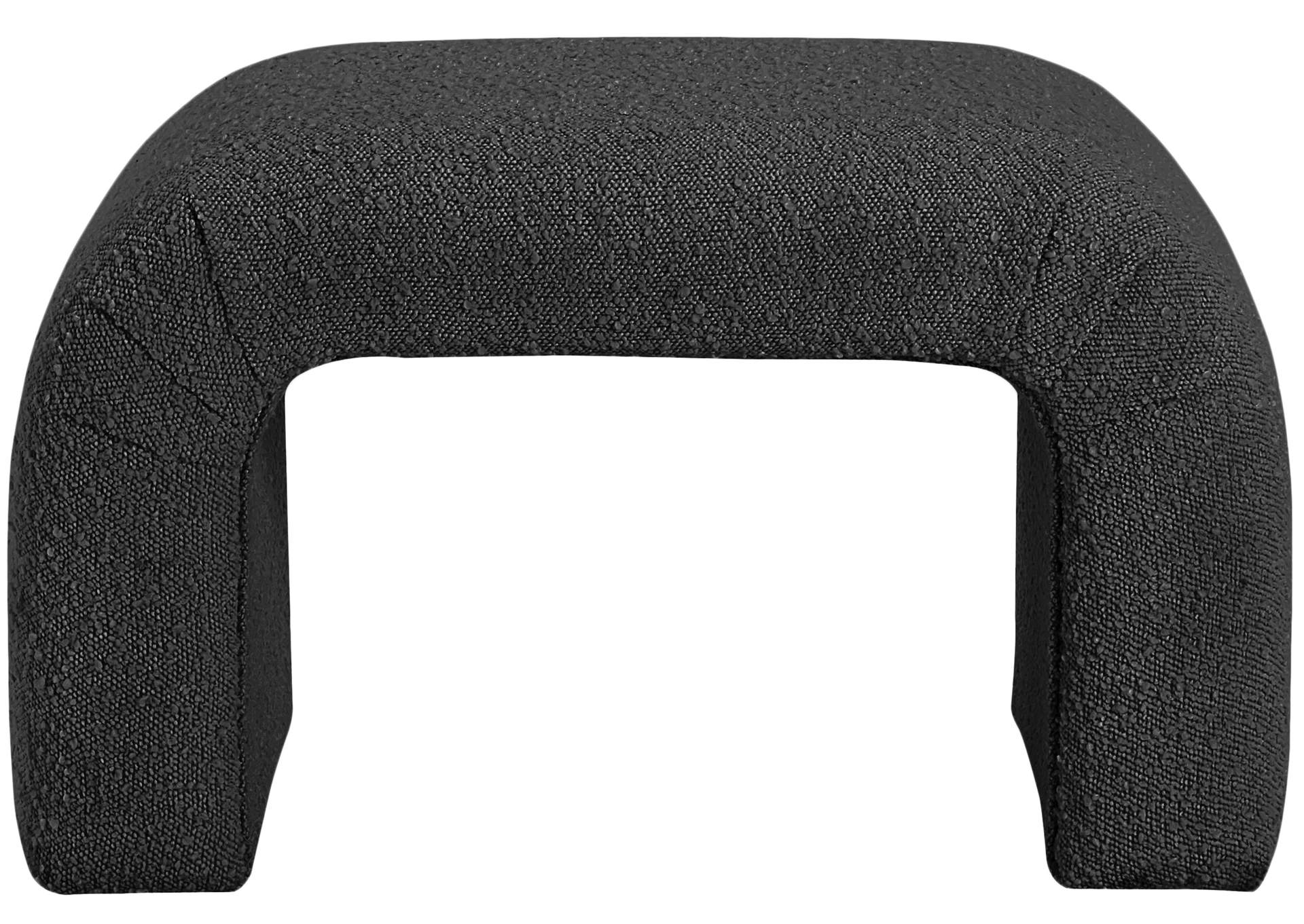 Niagara Black Boucle Fabric Bench,Meridian Furniture