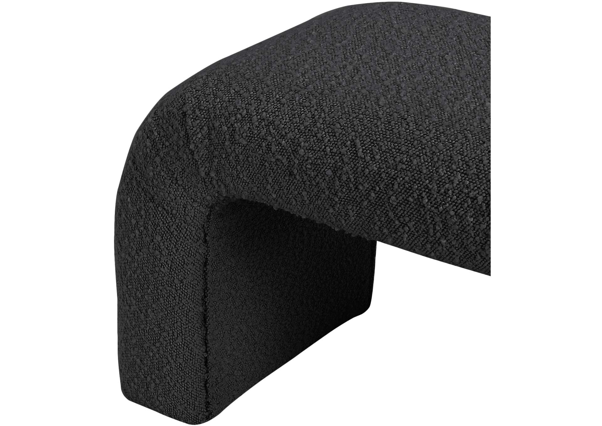 Niagara Black Boucle Fabric Bench,Meridian Furniture
