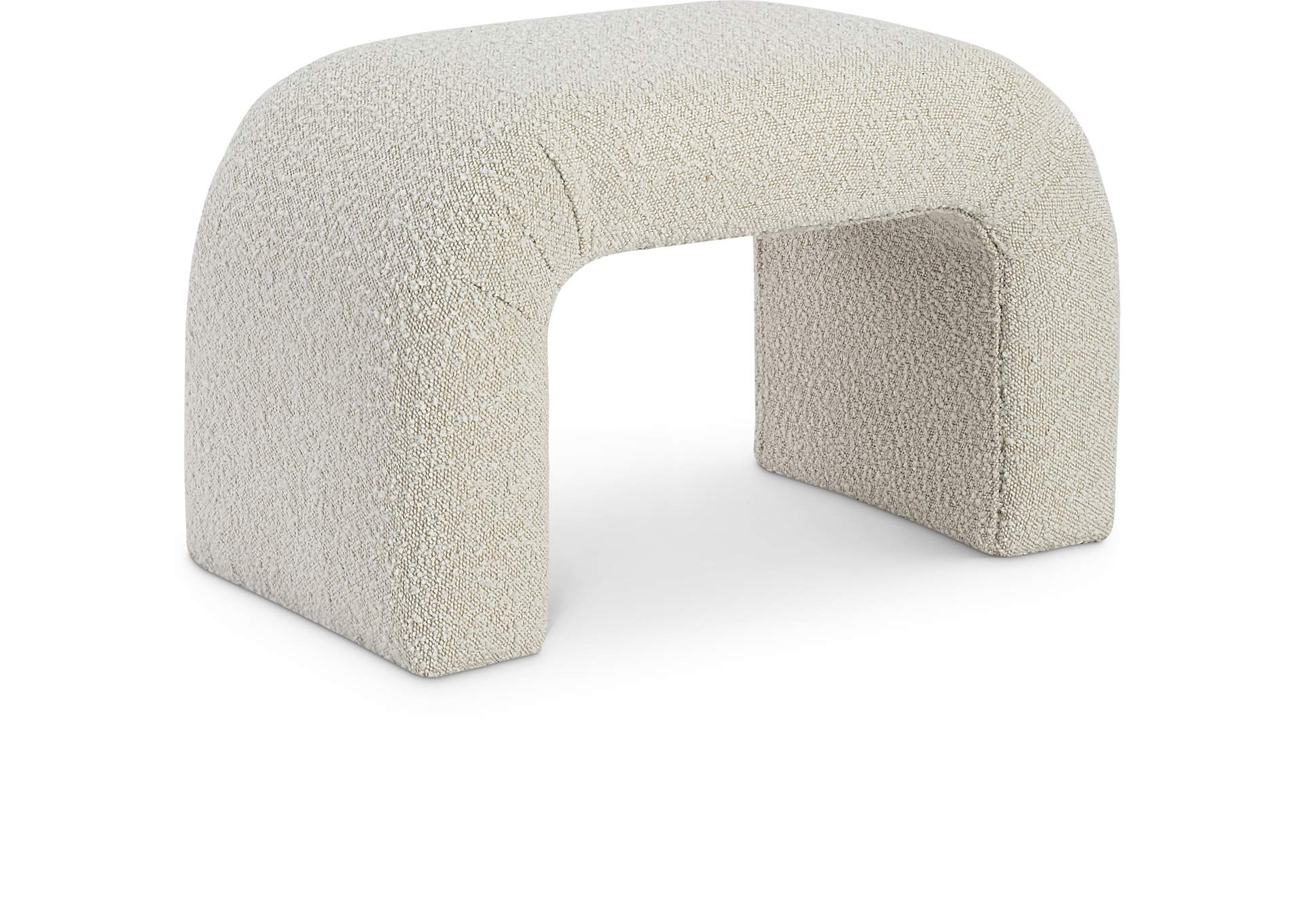 Niagara Cream Boucle Fabric Bench,Meridian Furniture