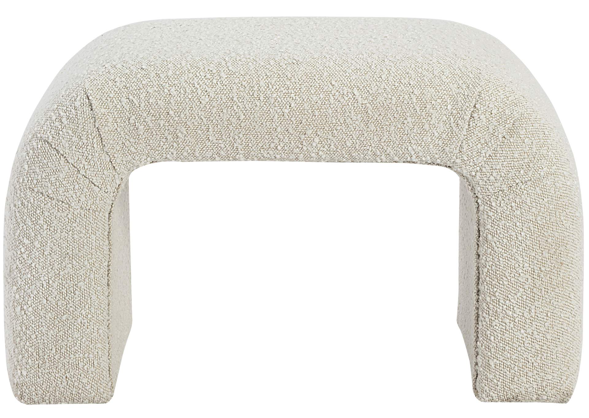 Niagara Cream Boucle Fabric Bench,Meridian Furniture