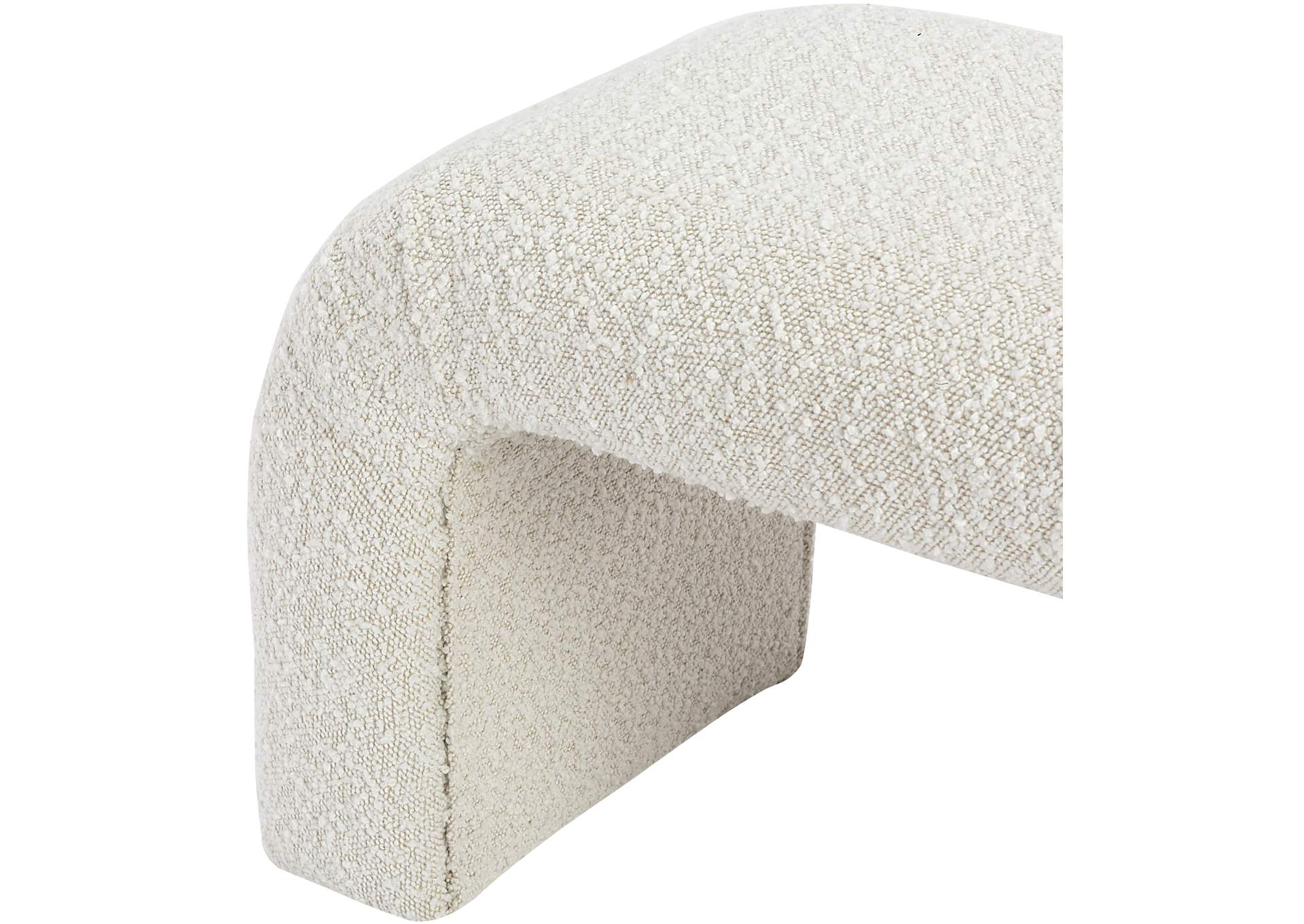 Niagara Cream Boucle Fabric Bench,Meridian Furniture