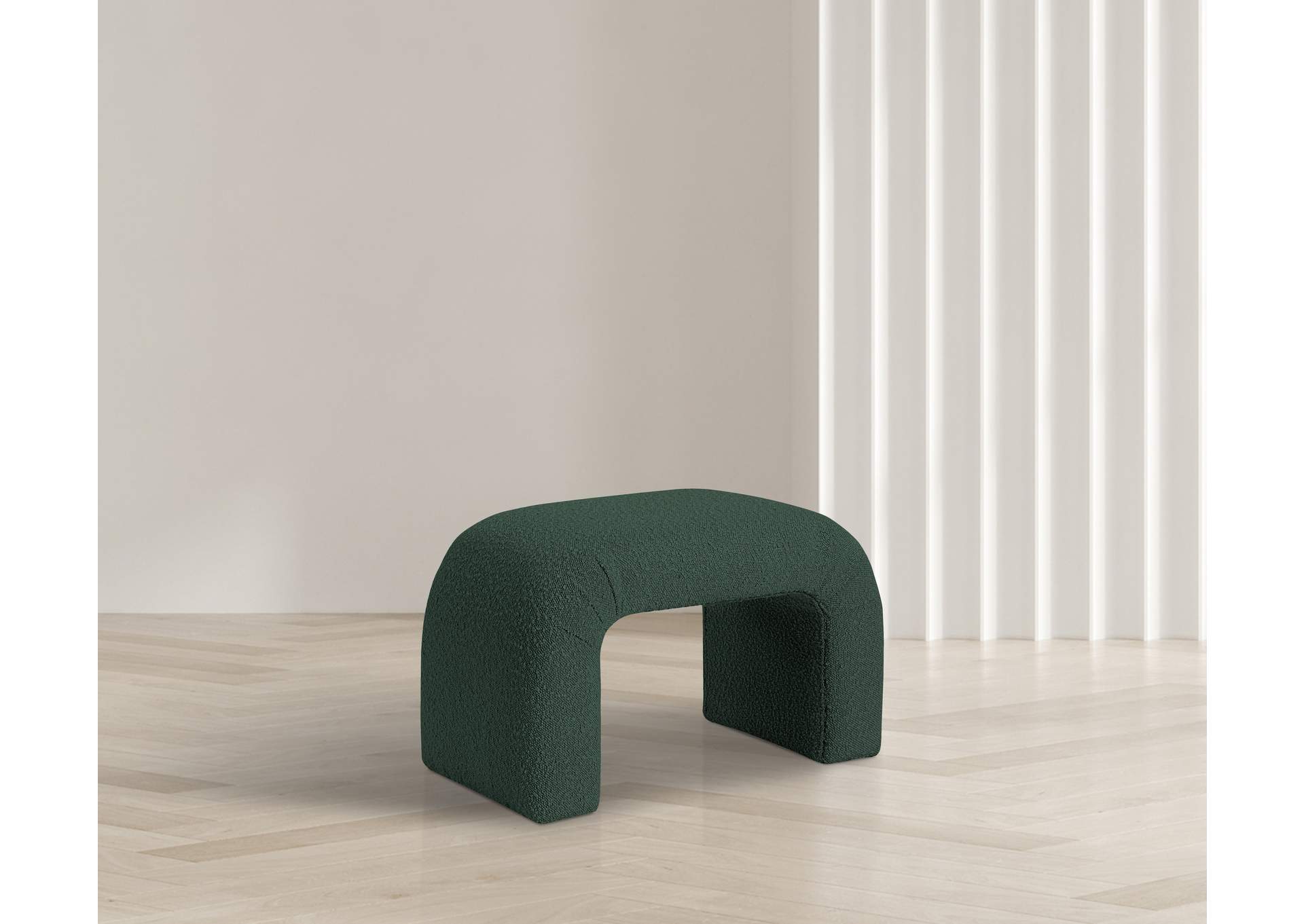 Niagara Green Boucle Fabric Bench,Meridian Furniture
