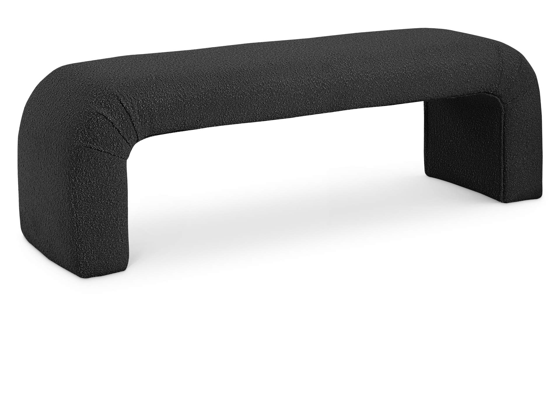 Niagara Black Boucle Fabric Bench,Meridian Furniture