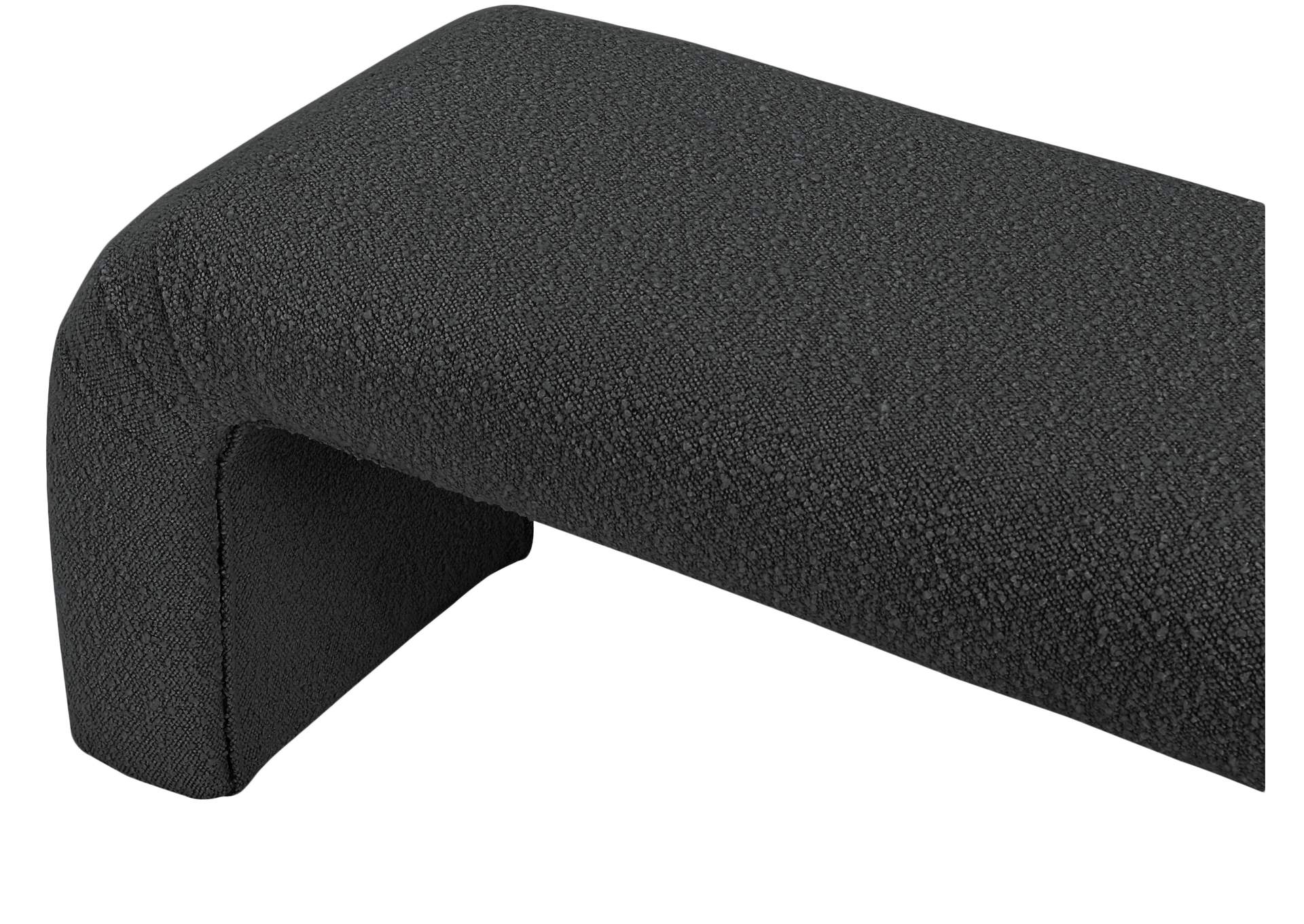 Niagara Black Boucle Fabric Bench,Meridian Furniture