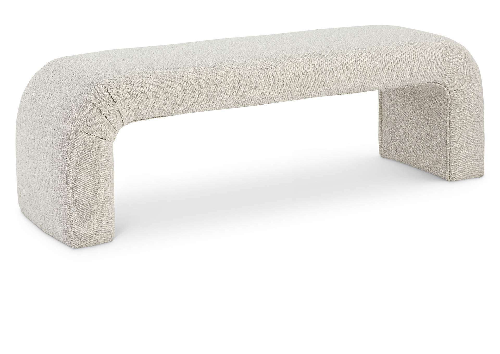 Niagara Cream Boucle Fabric Bench,Meridian Furniture