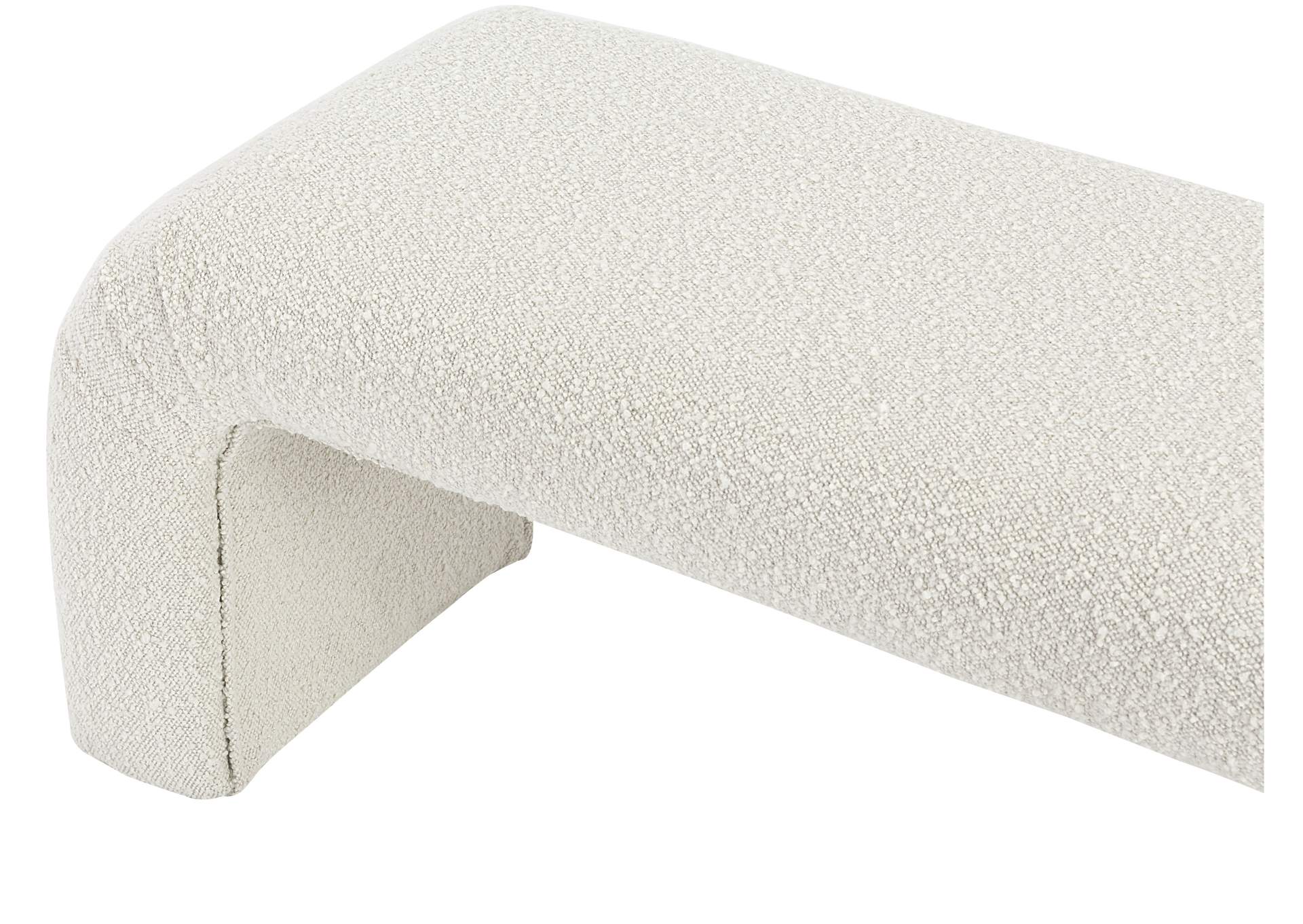 Niagara Cream Boucle Fabric Bench,Meridian Furniture