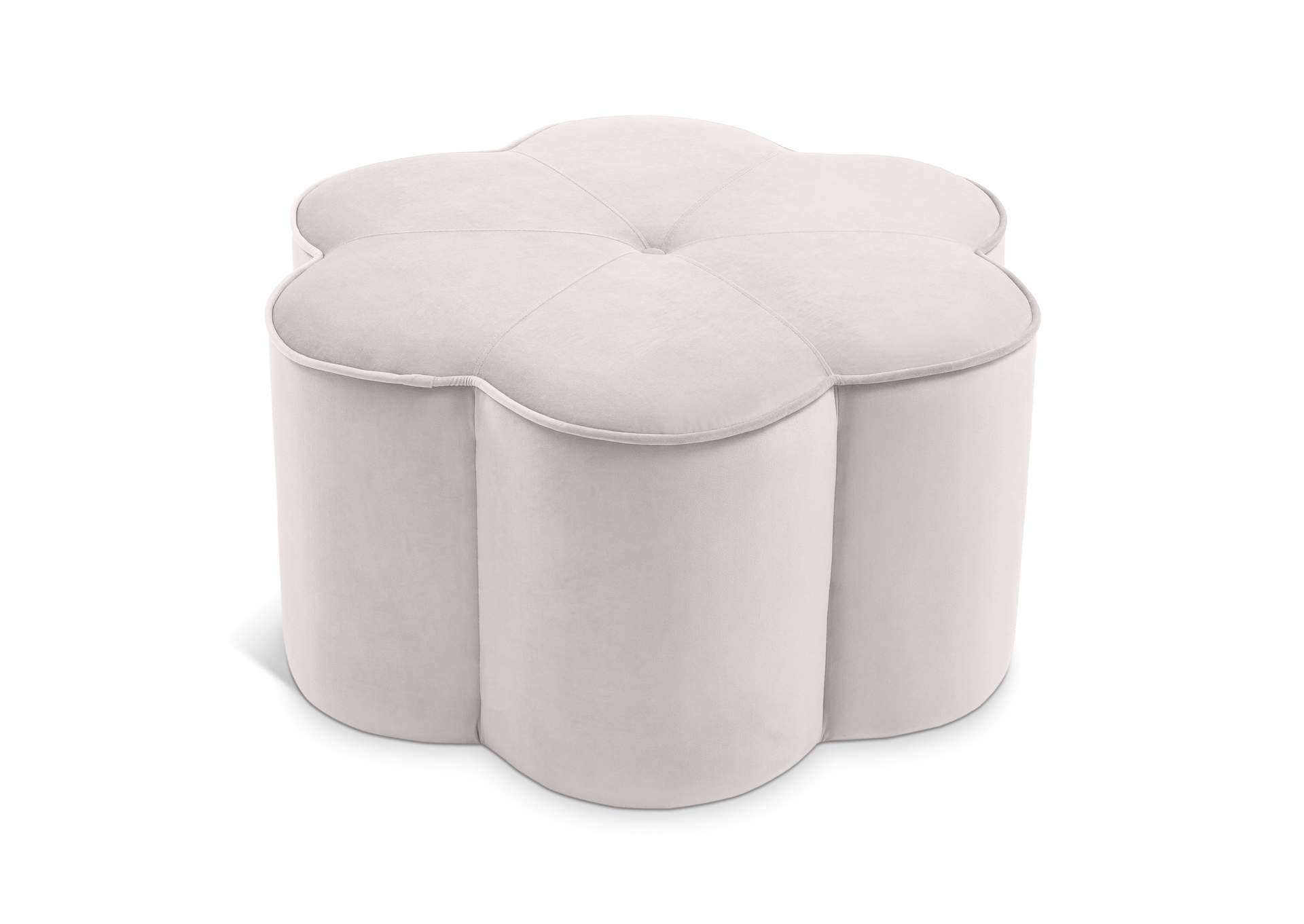 Daisy Cream Velvet Ottoman,Meridian Furniture