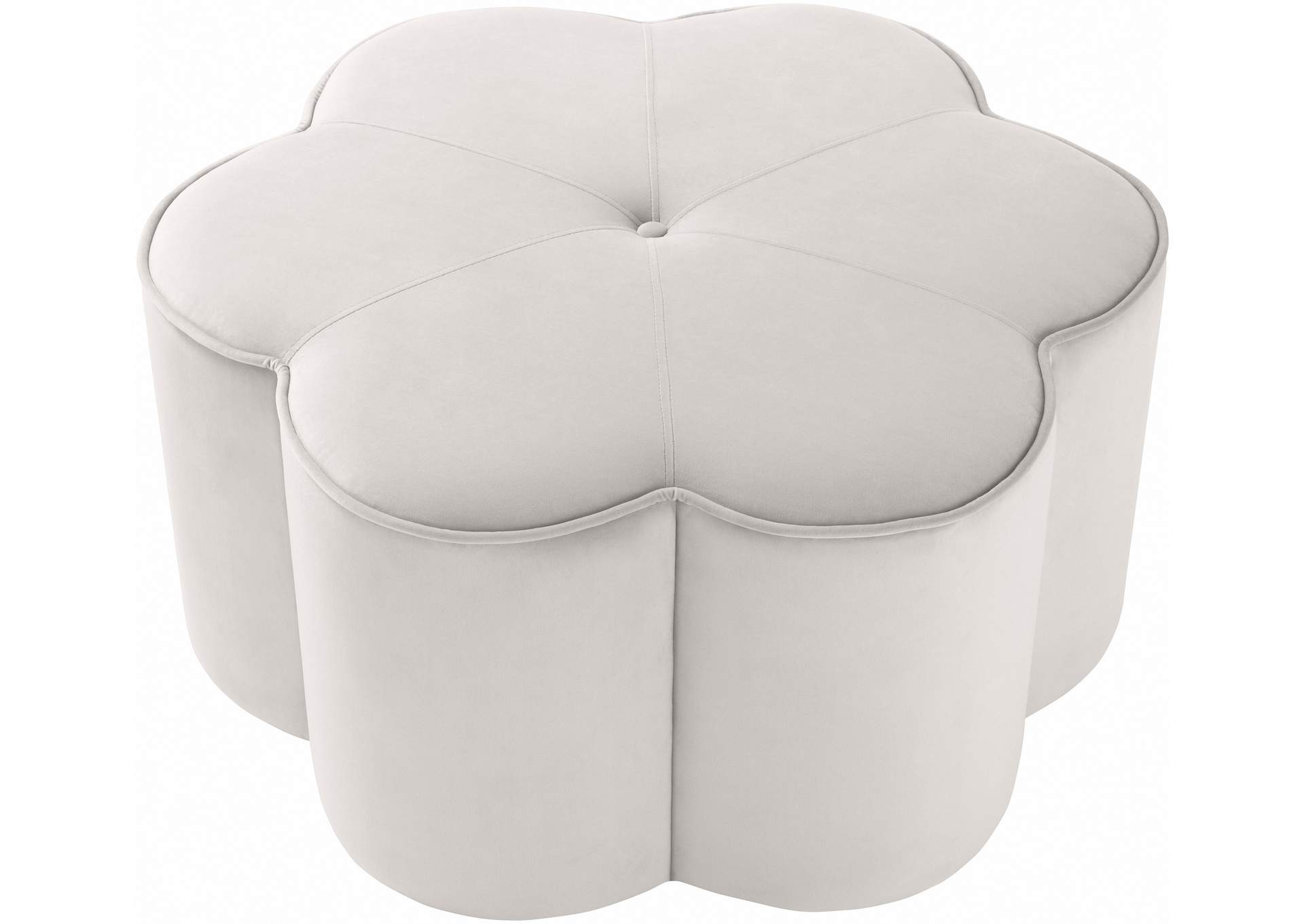 Daisy Cream Velvet Ottoman,Meridian Furniture