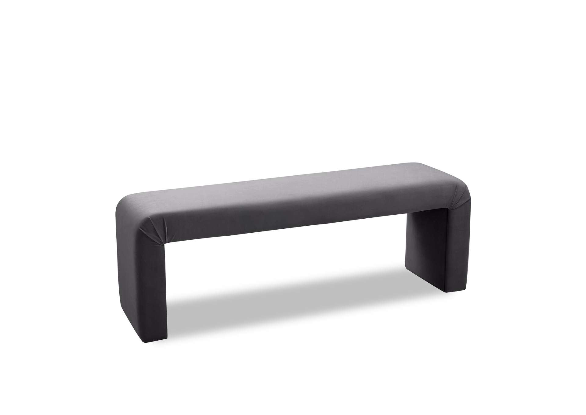 Minimalist Grey Velvet Bench,Meridian Furniture