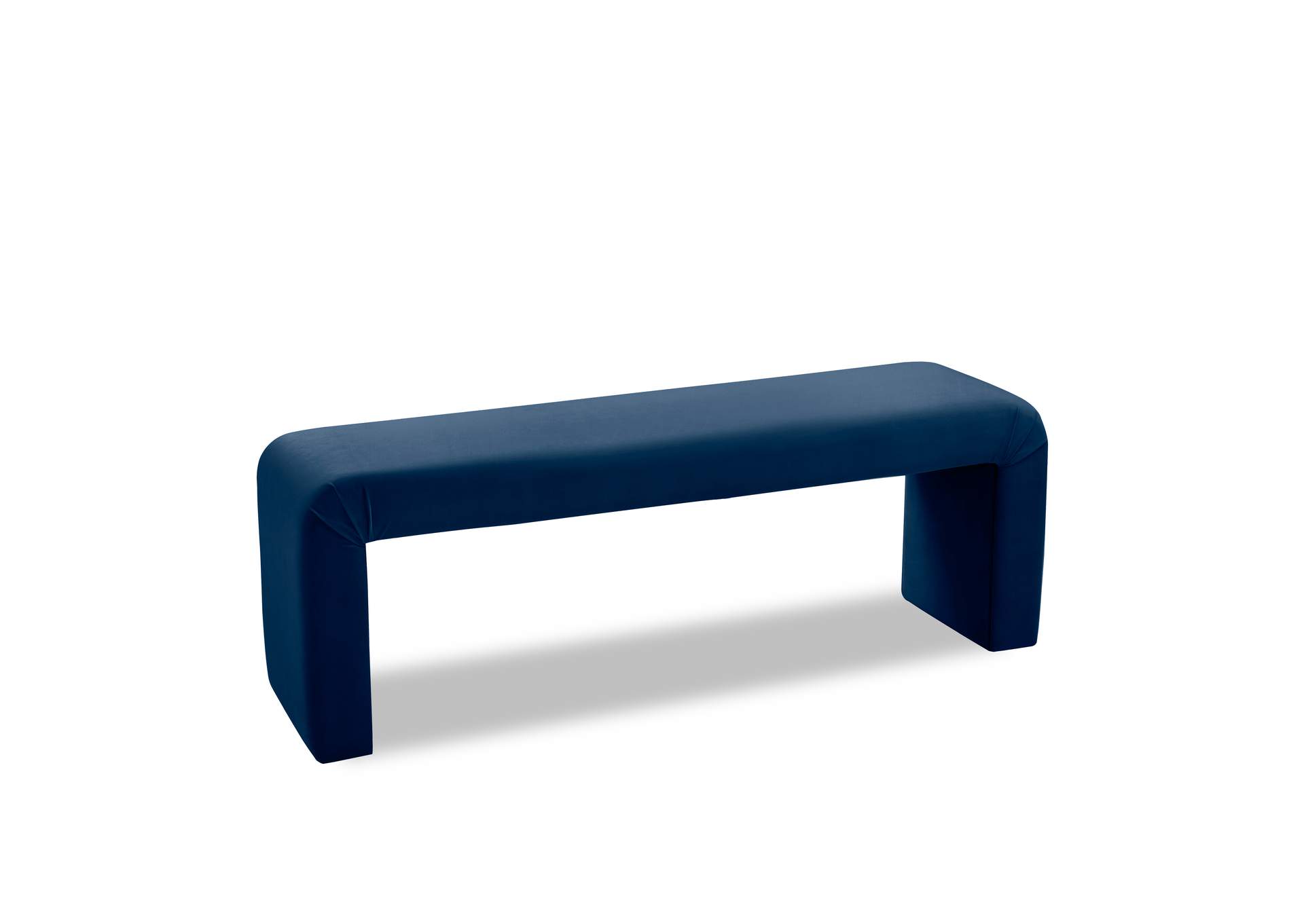 Minimalist Navy Velvet Bench,Meridian Furniture