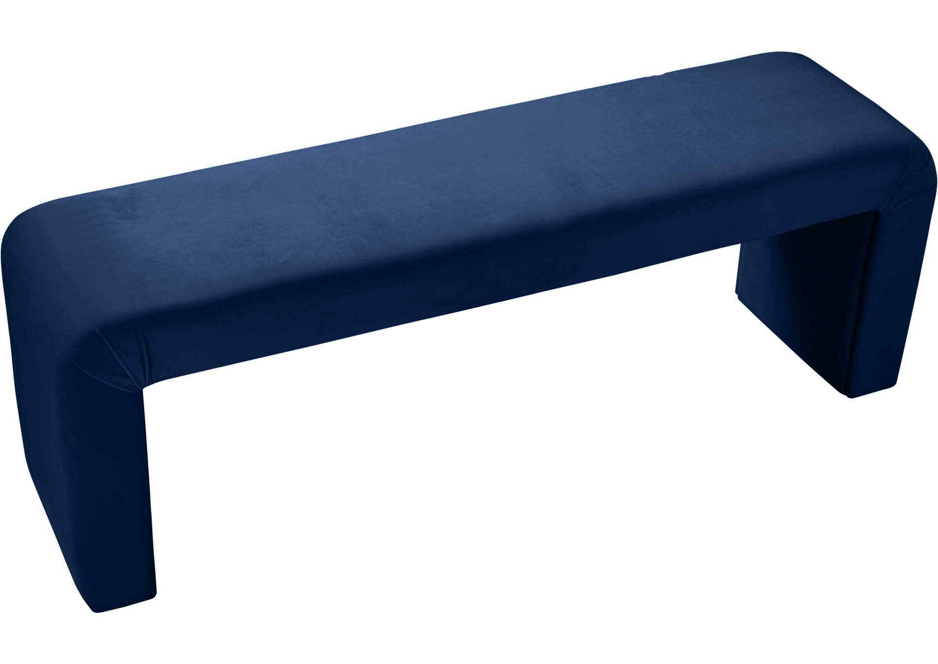 Minimalist Navy Velvet Bench,Meridian Furniture