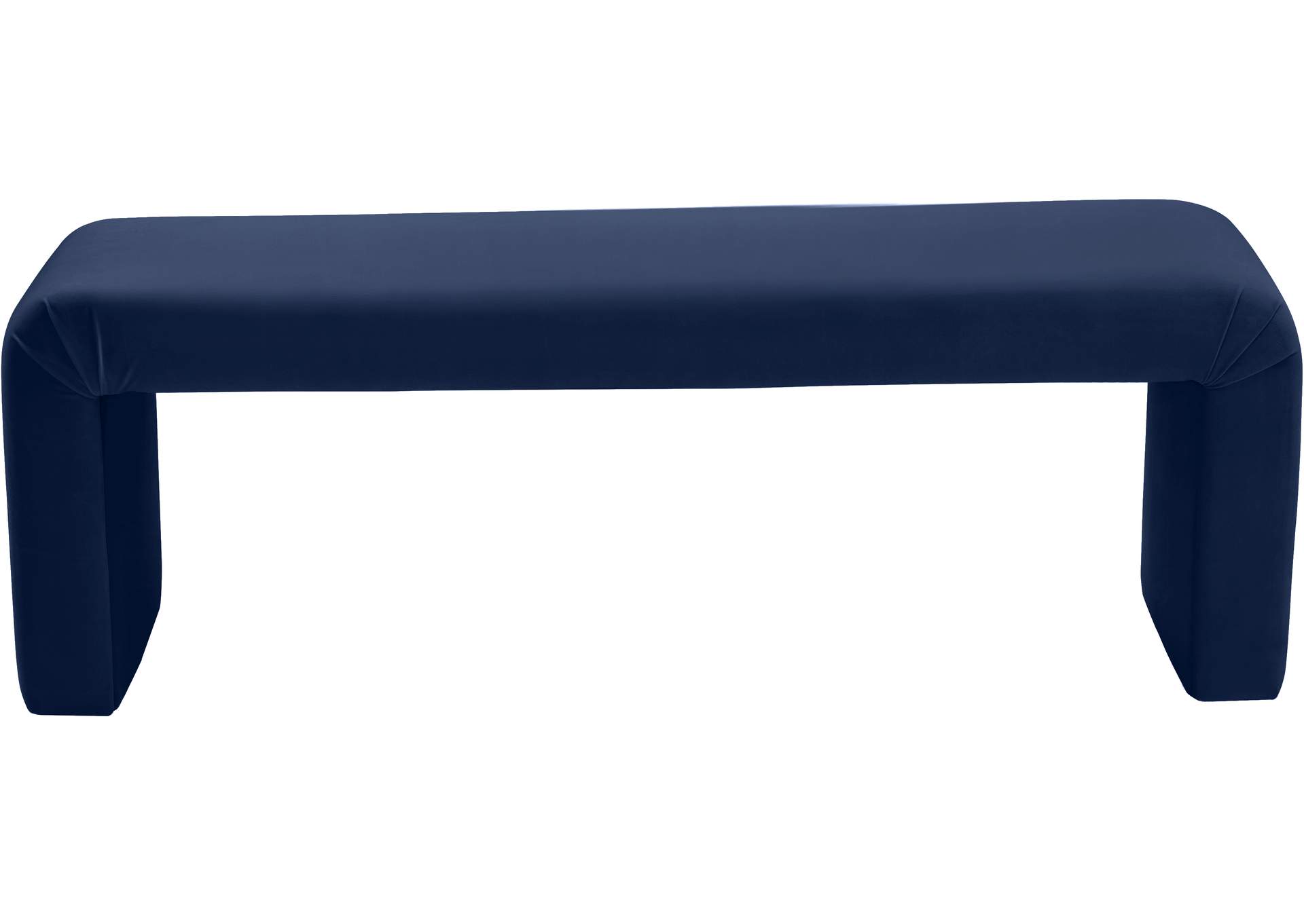 Minimalist Navy Velvet Bench,Meridian Furniture