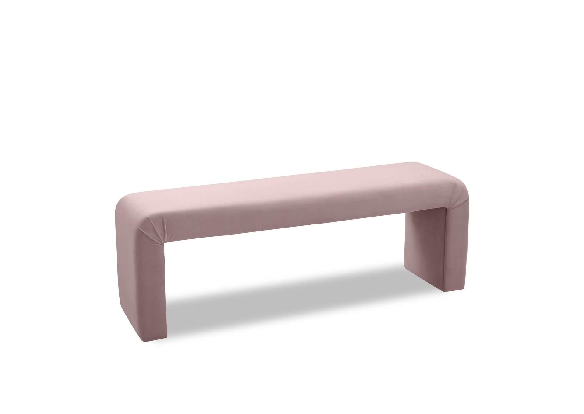 Minimalist Pink Velvet Bench,Meridian Furniture