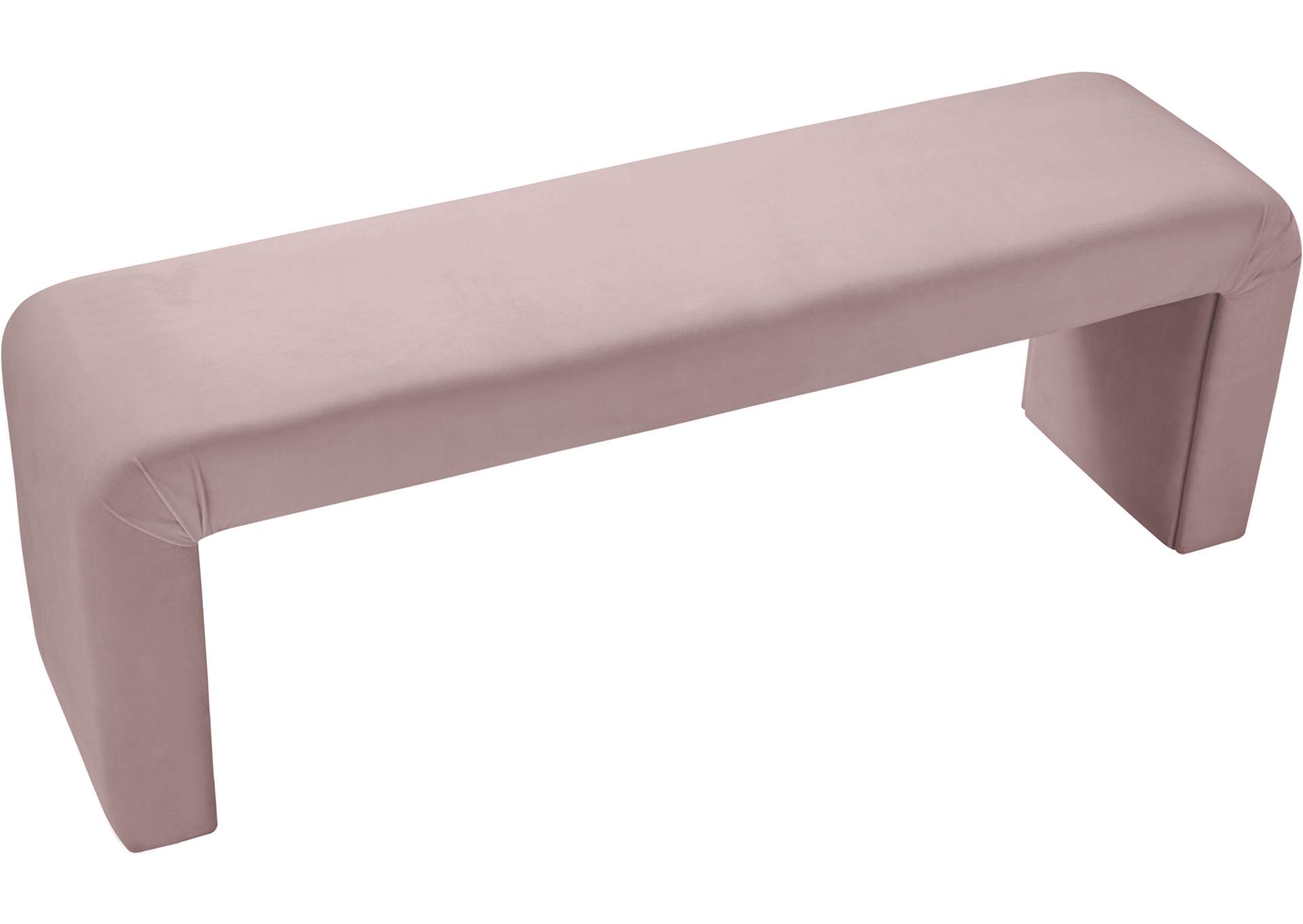 Minimalist Pink Velvet Bench,Meridian Furniture